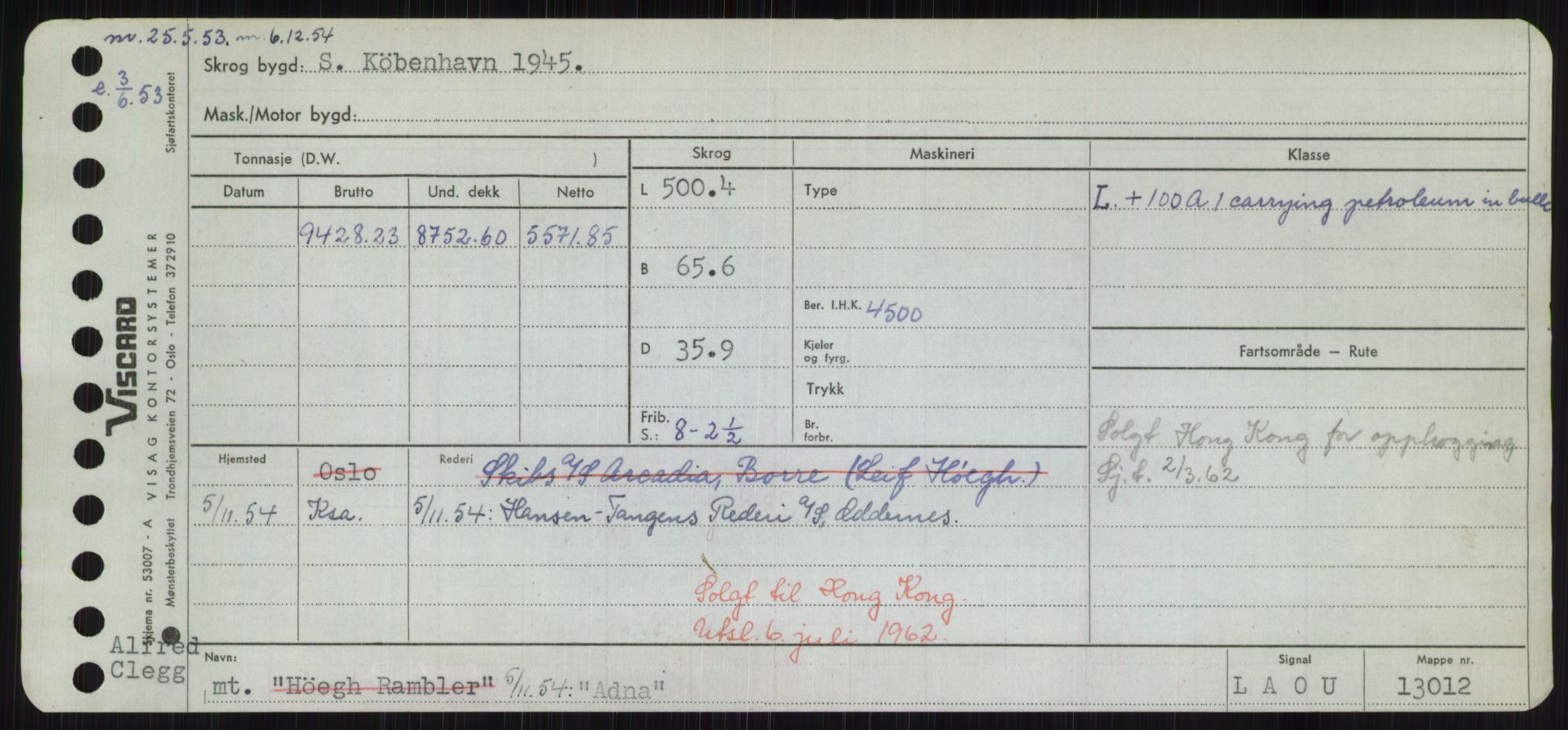 Sjøfartsdirektoratet med forløpere, Skipsmålingen, RA/S-1627/H/Hd/L0001: Fartøy, A-Anv, s. 89