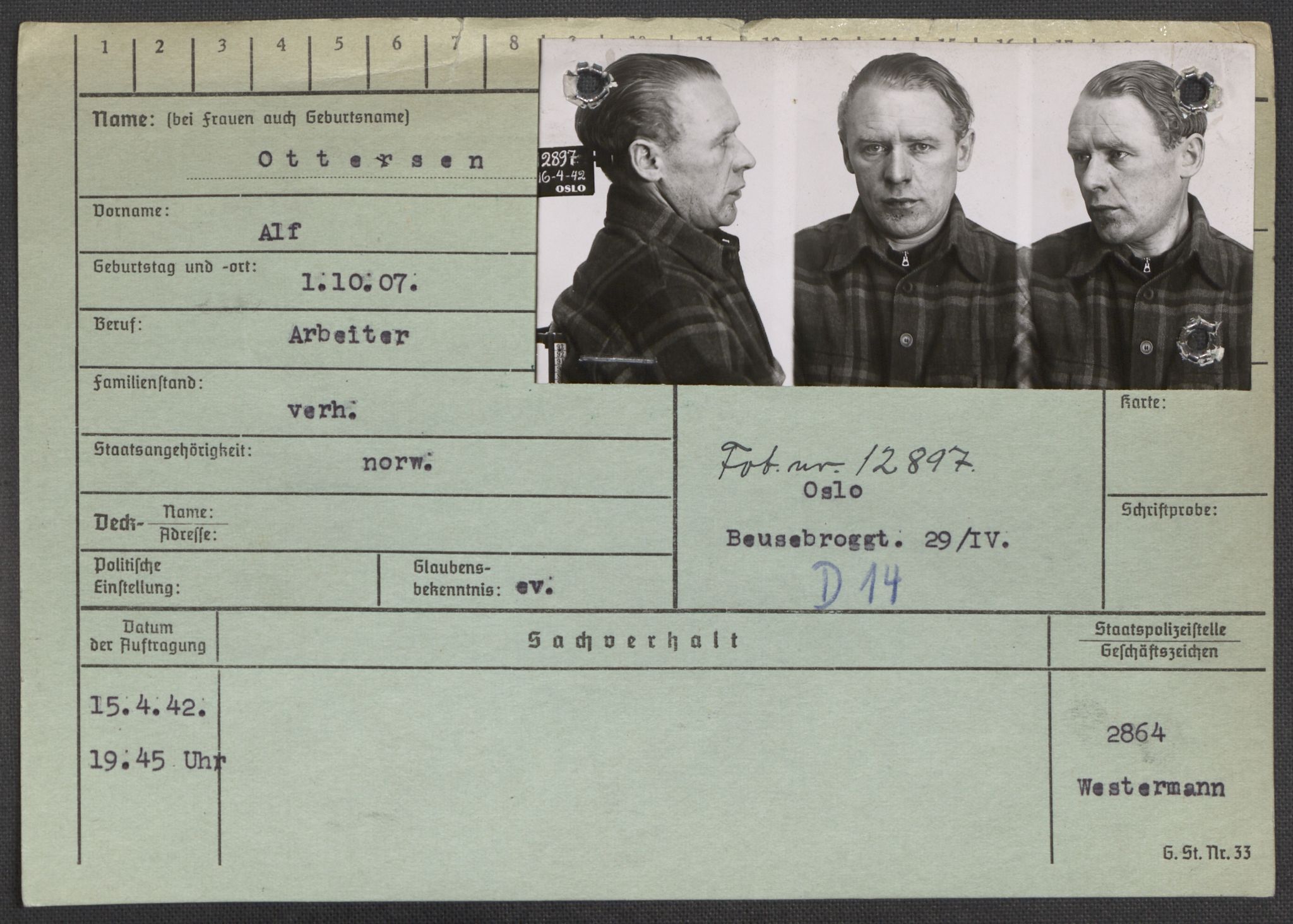 Befehlshaber der Sicherheitspolizei und des SD, AV/RA-RAFA-5969/E/Ea/Eaa/L0008: Register over norske fanger i Møllergata 19: Oelze-Ru, 1940-1945, s. 502