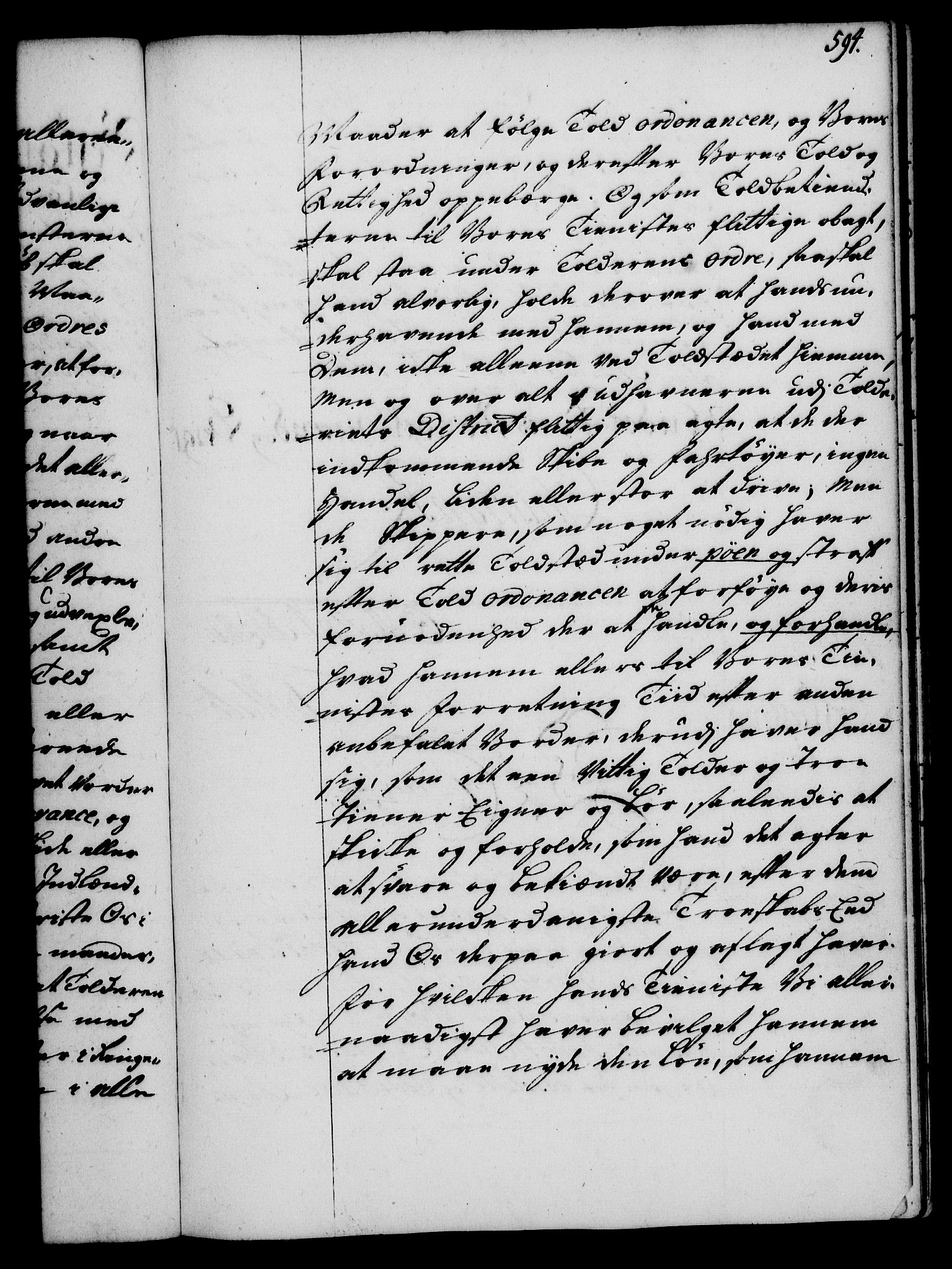 Rentekammeret, Kammerkanselliet, RA/EA-3111/G/Gg/Gge/L0002: Norsk bestallingsprotokoll med register (merket RK 53.26), 1730-1744, s. 594