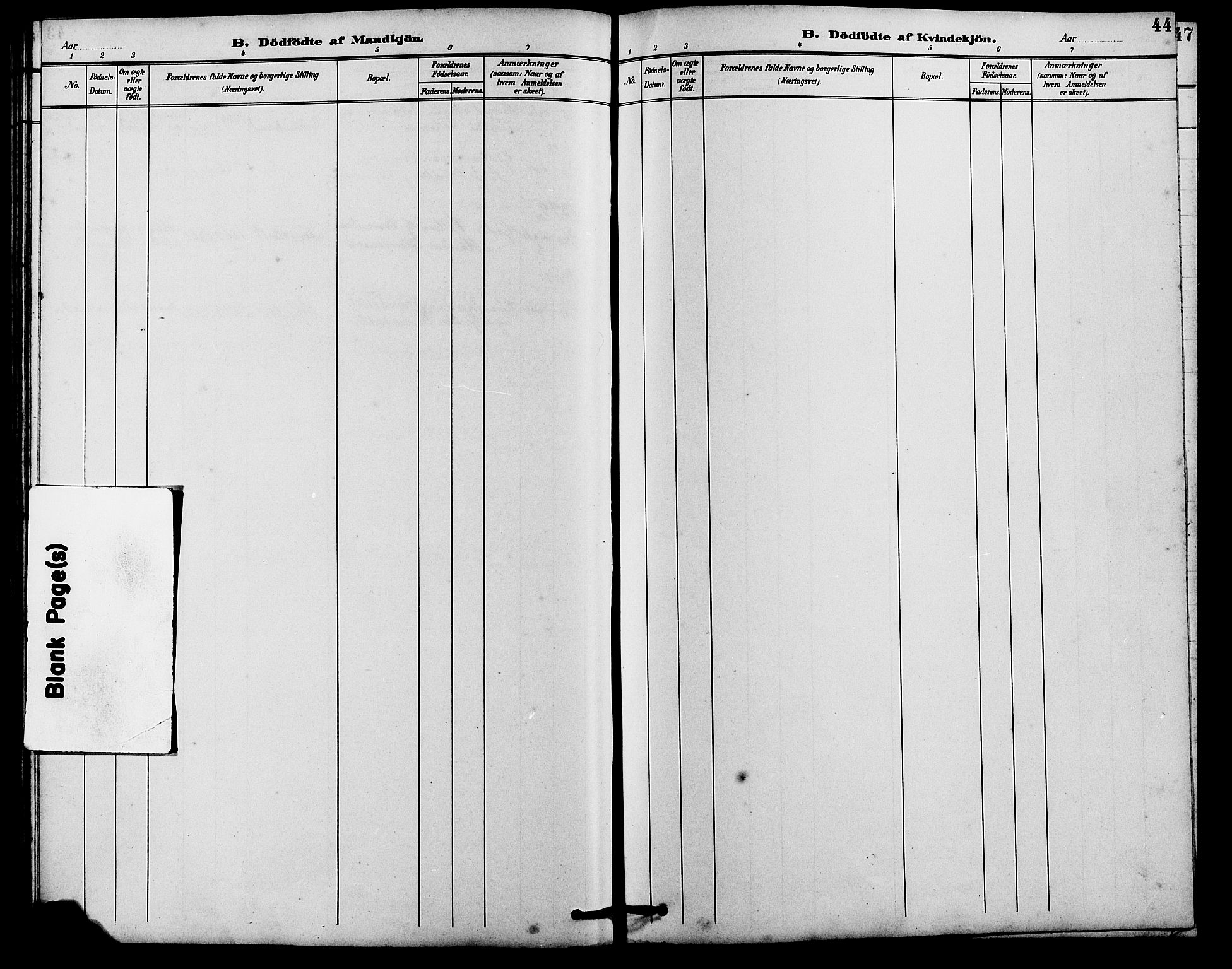 Kvinesdal sokneprestkontor, SAK/1111-0026/F/Fb/Fba/L0004: Klokkerbok nr. B 4, 1894-1909, s. 44