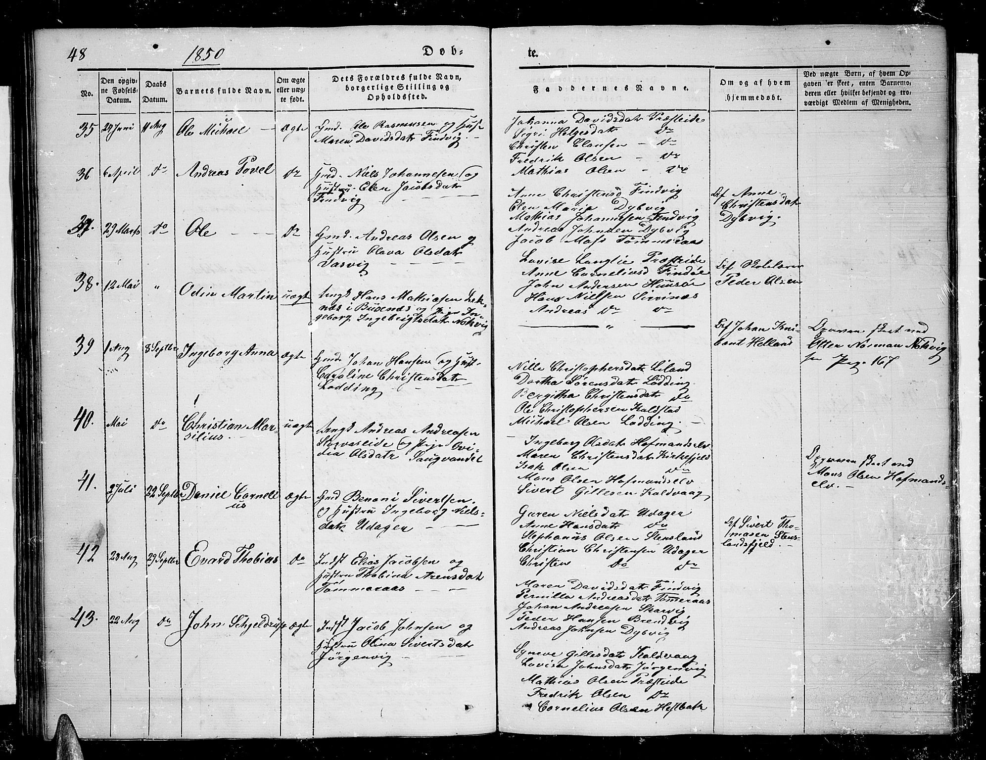 Ministerialprotokoller, klokkerbøker og fødselsregistre - Nordland, AV/SAT-A-1459/859/L0856: Klokkerbok nr. 859C02, 1843-1854, s. 48