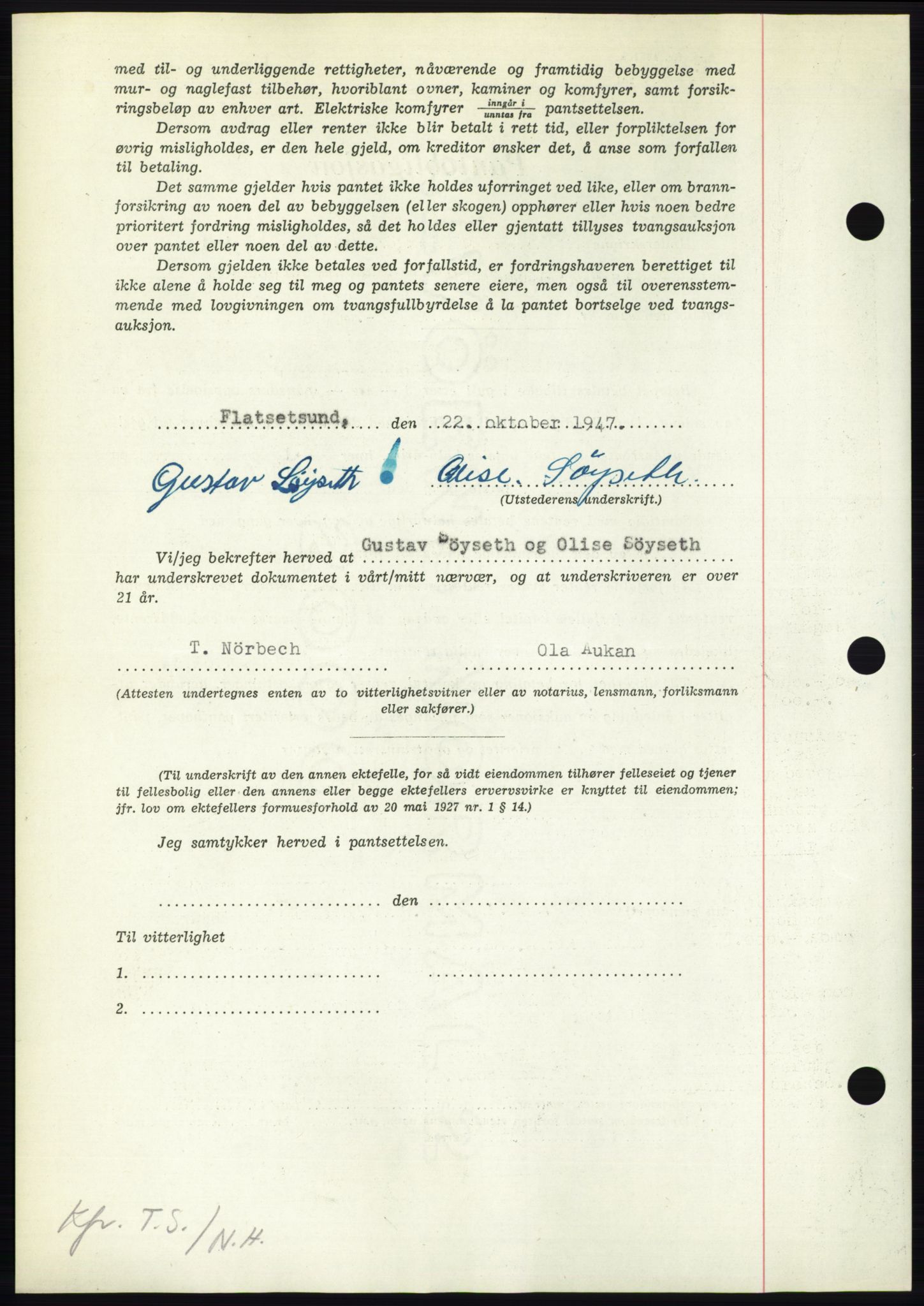 Nordmøre sorenskriveri, AV/SAT-A-4132/1/2/2Ca: Pantebok nr. B97, 1947-1948, Dagboknr: 2428/1947