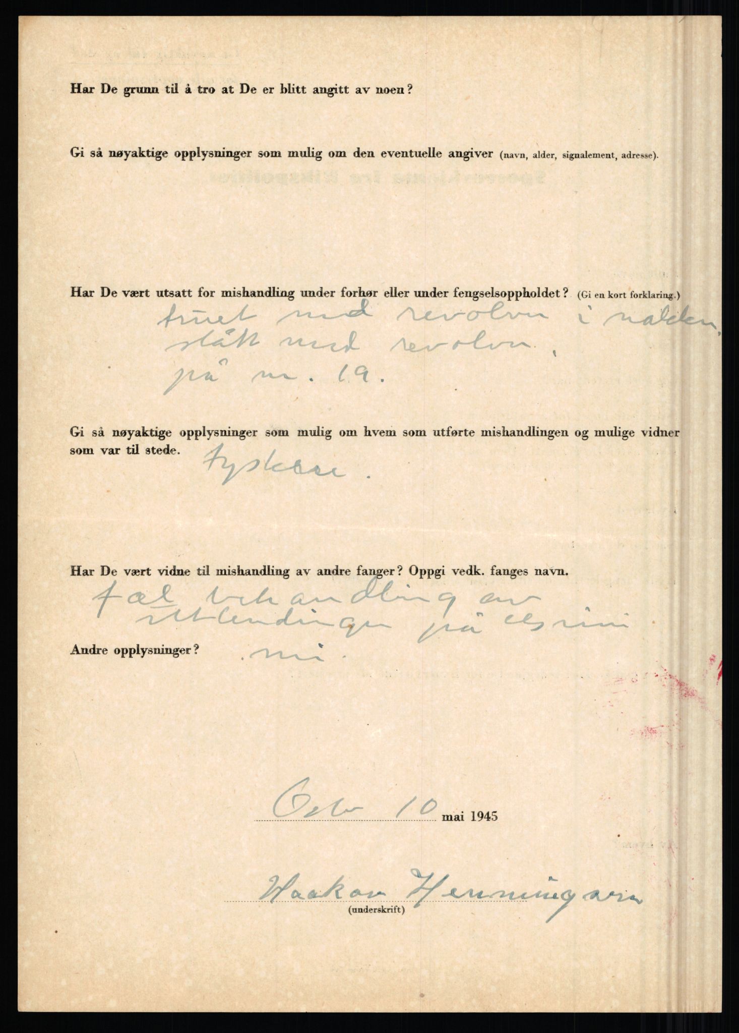 Rikspolitisjefen, AV/RA-S-1560/L/L0007: Heen, Erik C. - Iversen, Trygve, 1940-1945, s. 32
