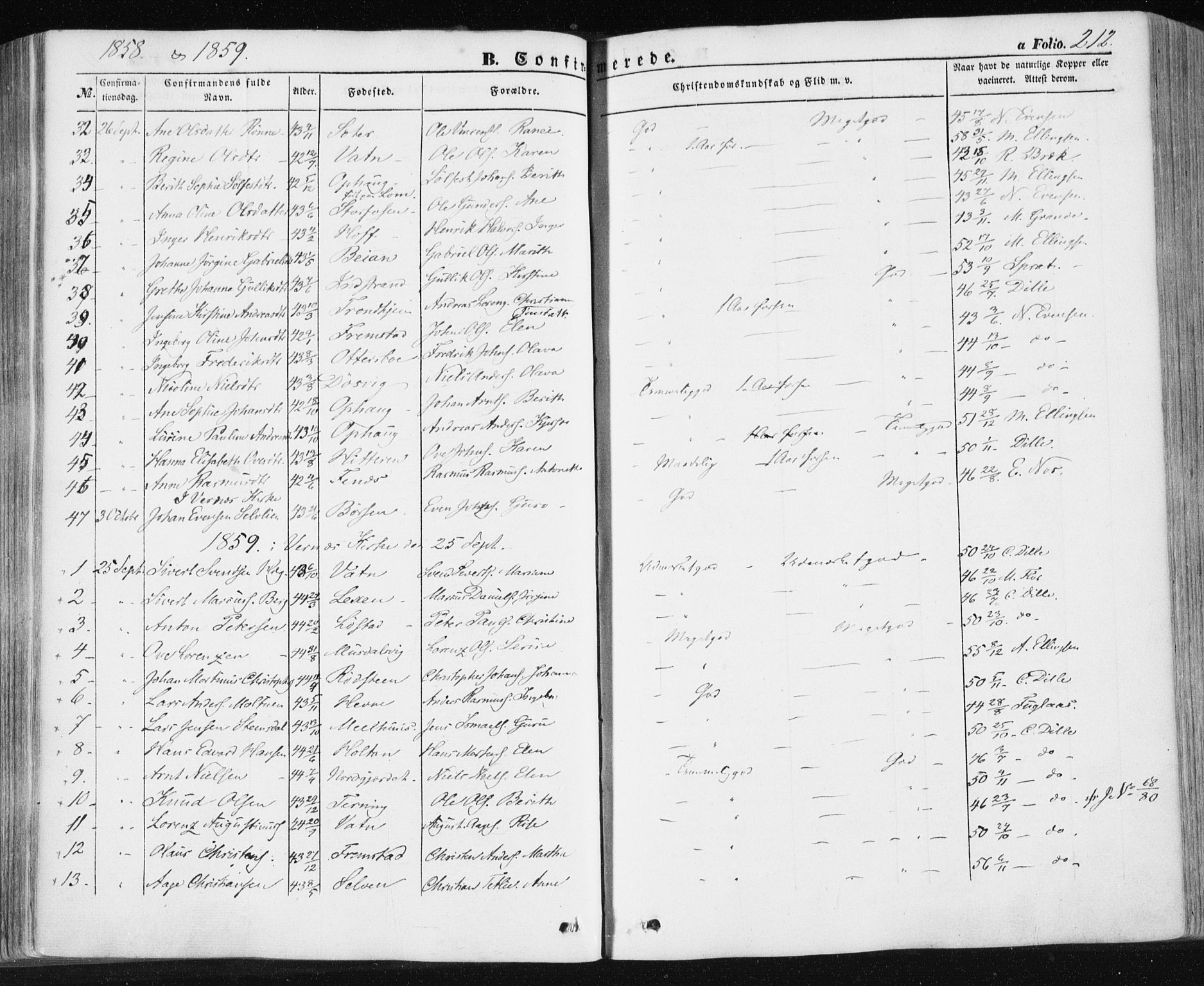 Ministerialprotokoller, klokkerbøker og fødselsregistre - Sør-Trøndelag, AV/SAT-A-1456/659/L0737: Ministerialbok nr. 659A07, 1857-1875, s. 212