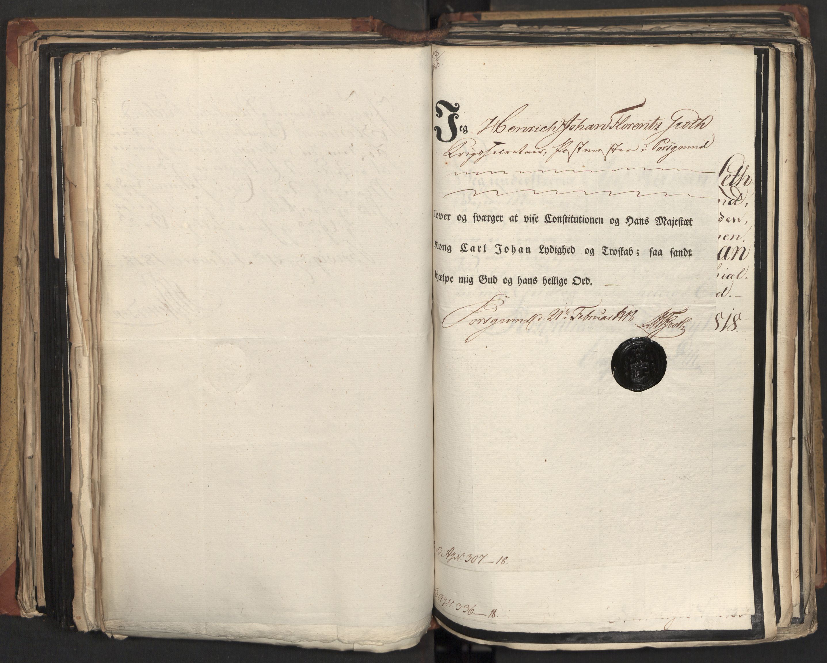 Statsrådsavdelingen i Stockholm, AV/RA-S-1003/D/Da/L0013: Regjeringsinnstillinger nr. 2761-2889, 1818, s. 253