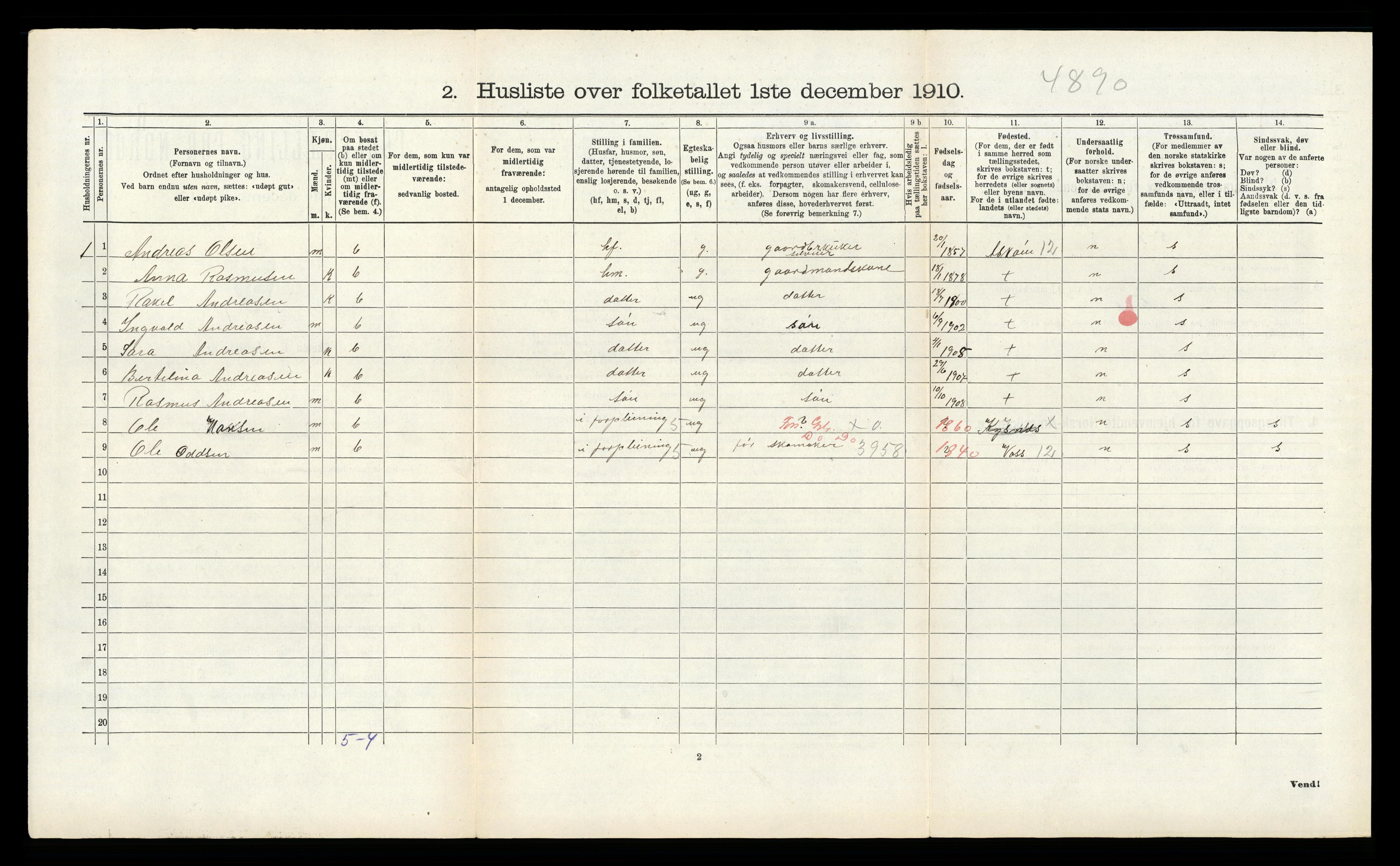 RA, Folketelling 1910 for 1263 Lindås herred, 1910, s. 599