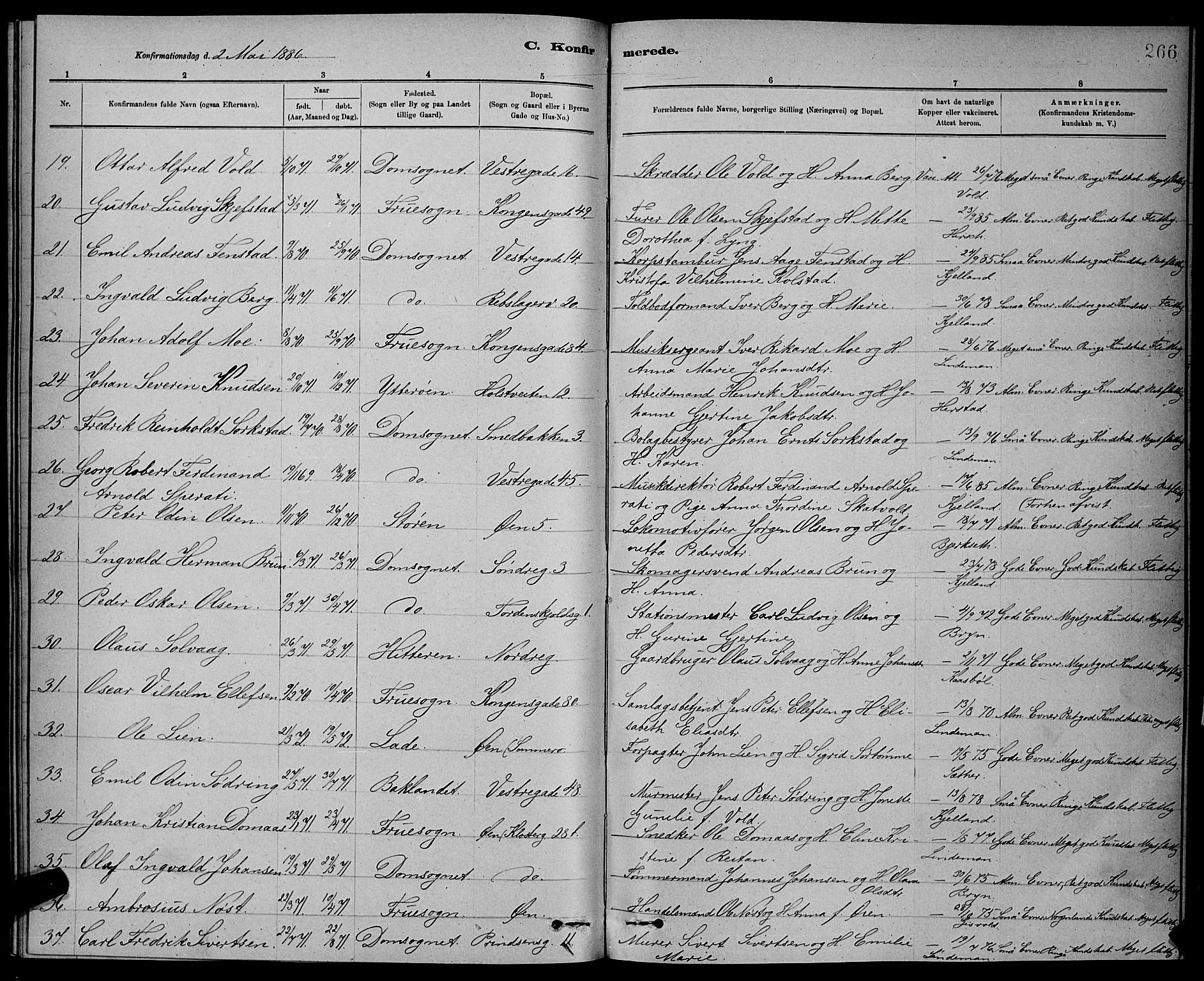 Ministerialprotokoller, klokkerbøker og fødselsregistre - Sør-Trøndelag, SAT/A-1456/601/L0092: Klokkerbok nr. 601C10, 1884-1897, s. 266