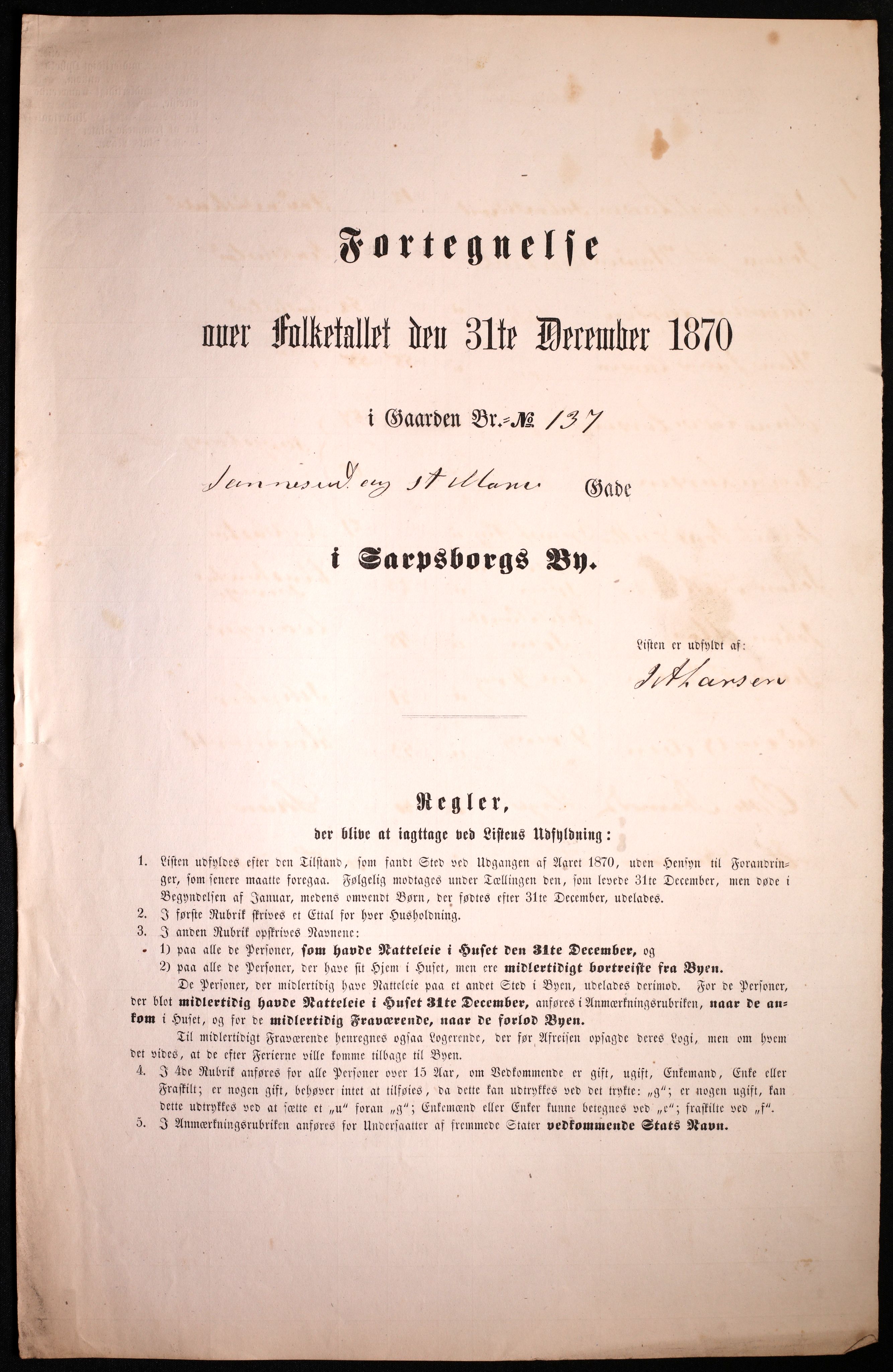 RA, Folketelling 1870 for 0102 Sarpsborg kjøpstad, 1870, s. 479