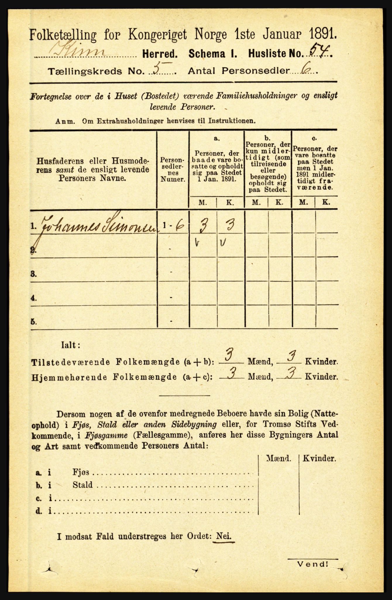 RA, Folketelling 1891 for 1437 Kinn herred, 1891, s. 1793