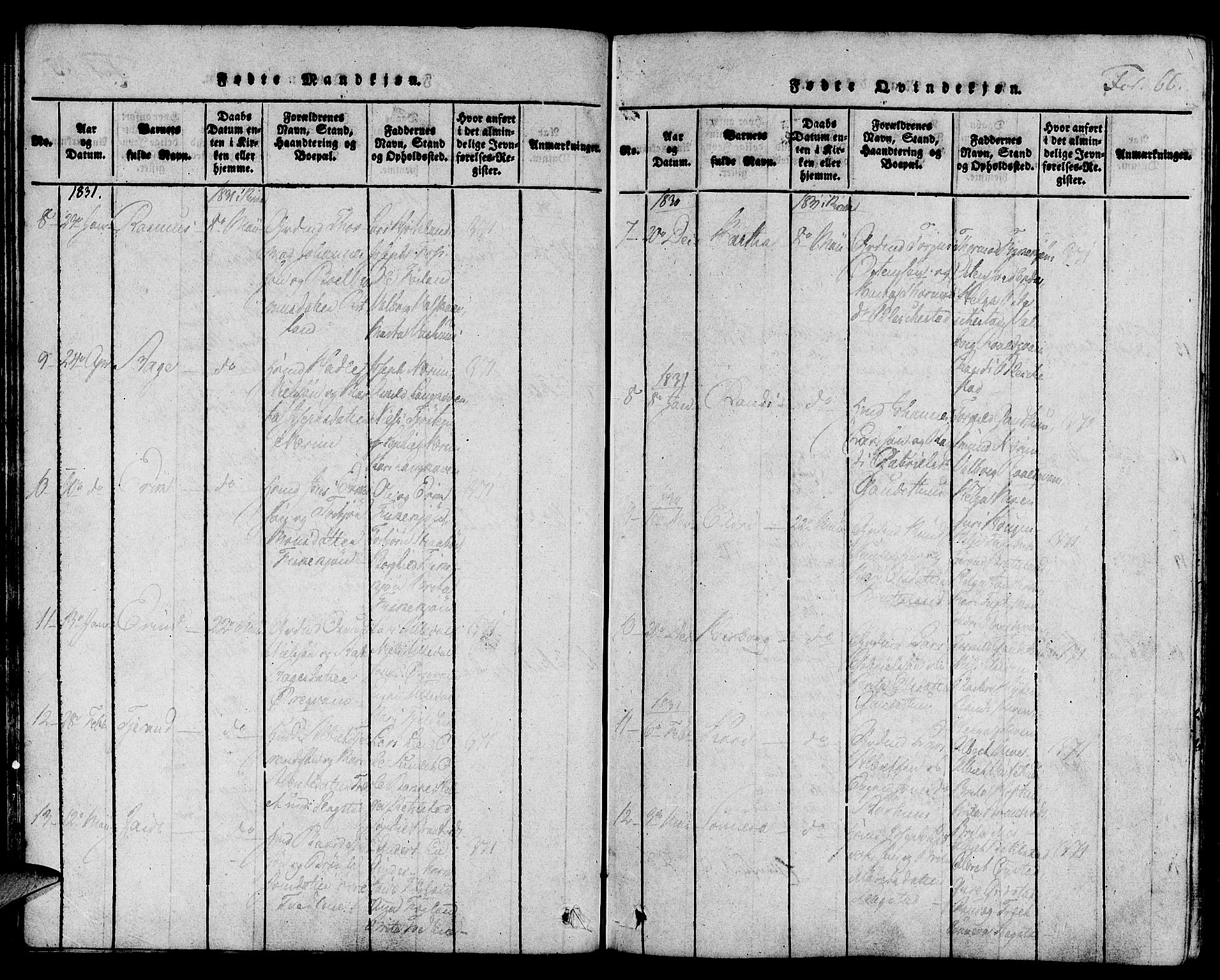 Suldal sokneprestkontor, AV/SAST-A-101845/01/IV/L0006: Ministerialbok nr. A 6, 1816-1836, s. 66