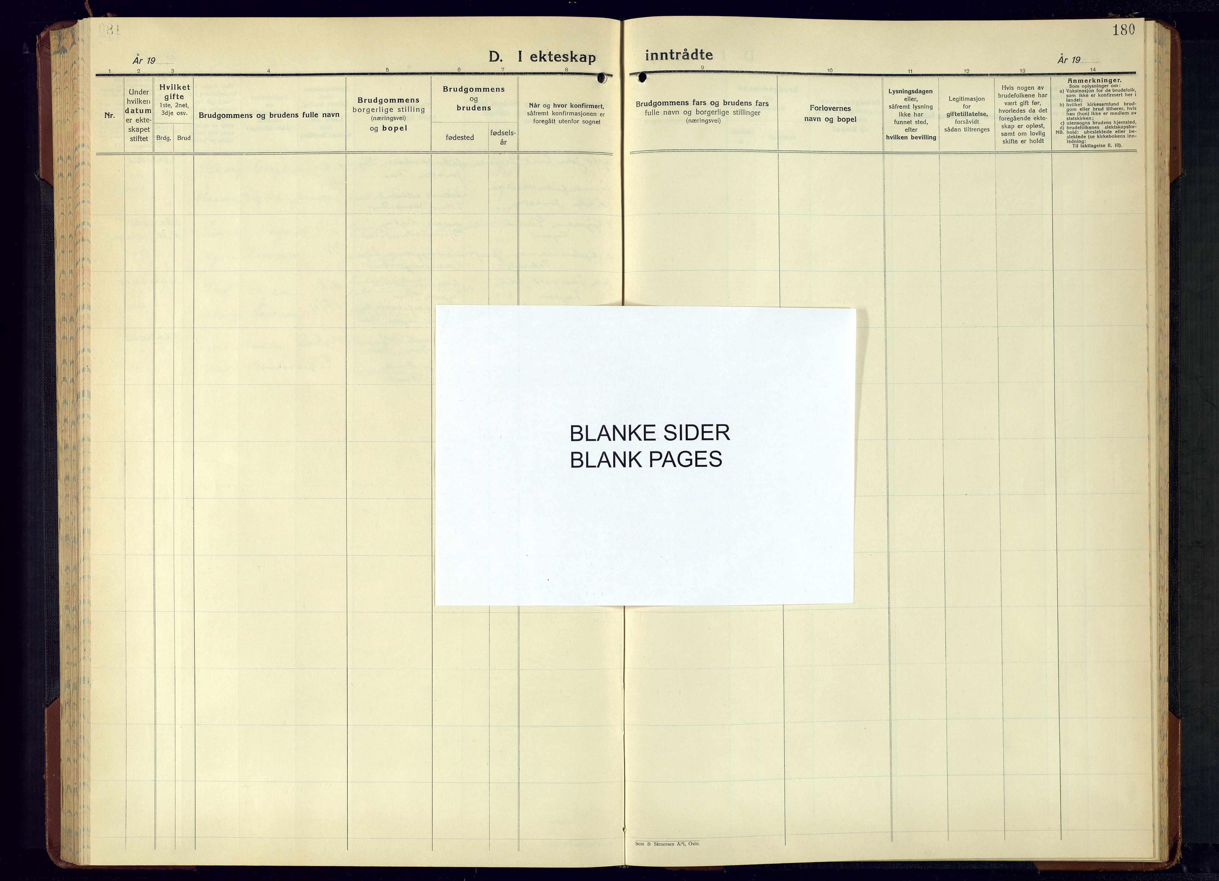 Risør sokneprestkontor, AV/SAK-1111-0035/F/Fb/L0010: Klokkerbok nr. B 10, 1940-1956, s. 180