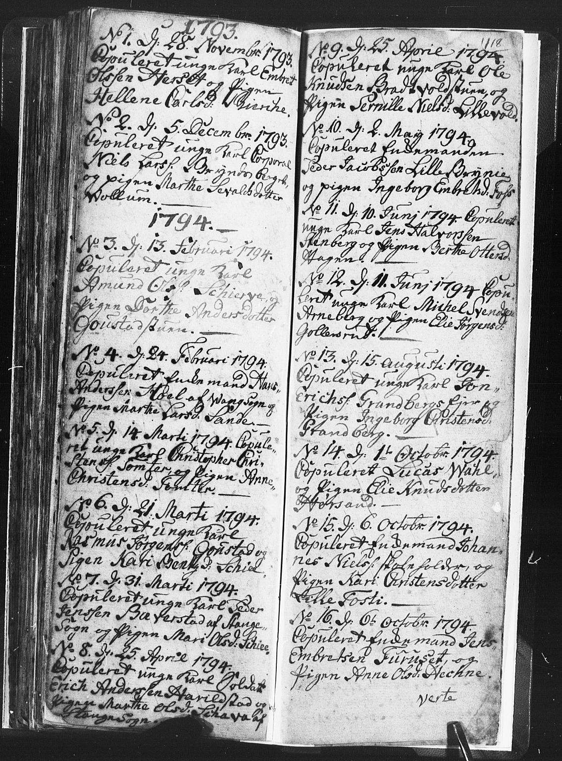 Romedal prestekontor, AV/SAH-PREST-004/L/L0001: Klokkerbok nr. 1, 1785-1794, s. 118