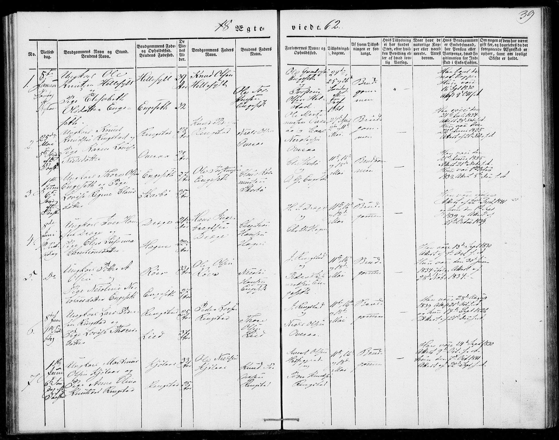 Ministerialprotokoller, klokkerbøker og fødselsregistre - Møre og Romsdal, AV/SAT-A-1454/520/L0276: Ministerialbok nr. 520A06, 1844-1881, s. 39