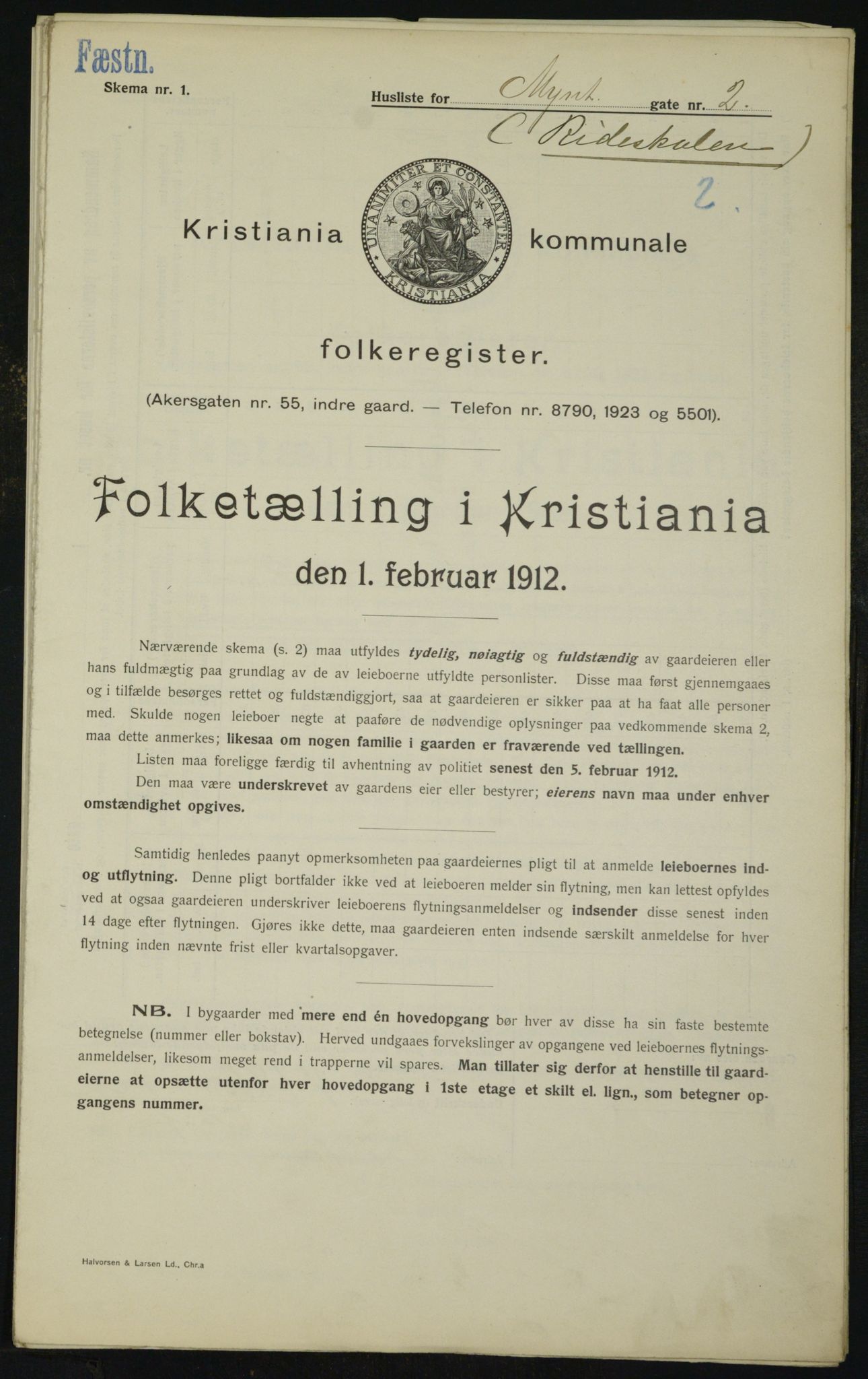 OBA, Kommunal folketelling 1.2.1912 for Kristiania, 1912, s. 68858