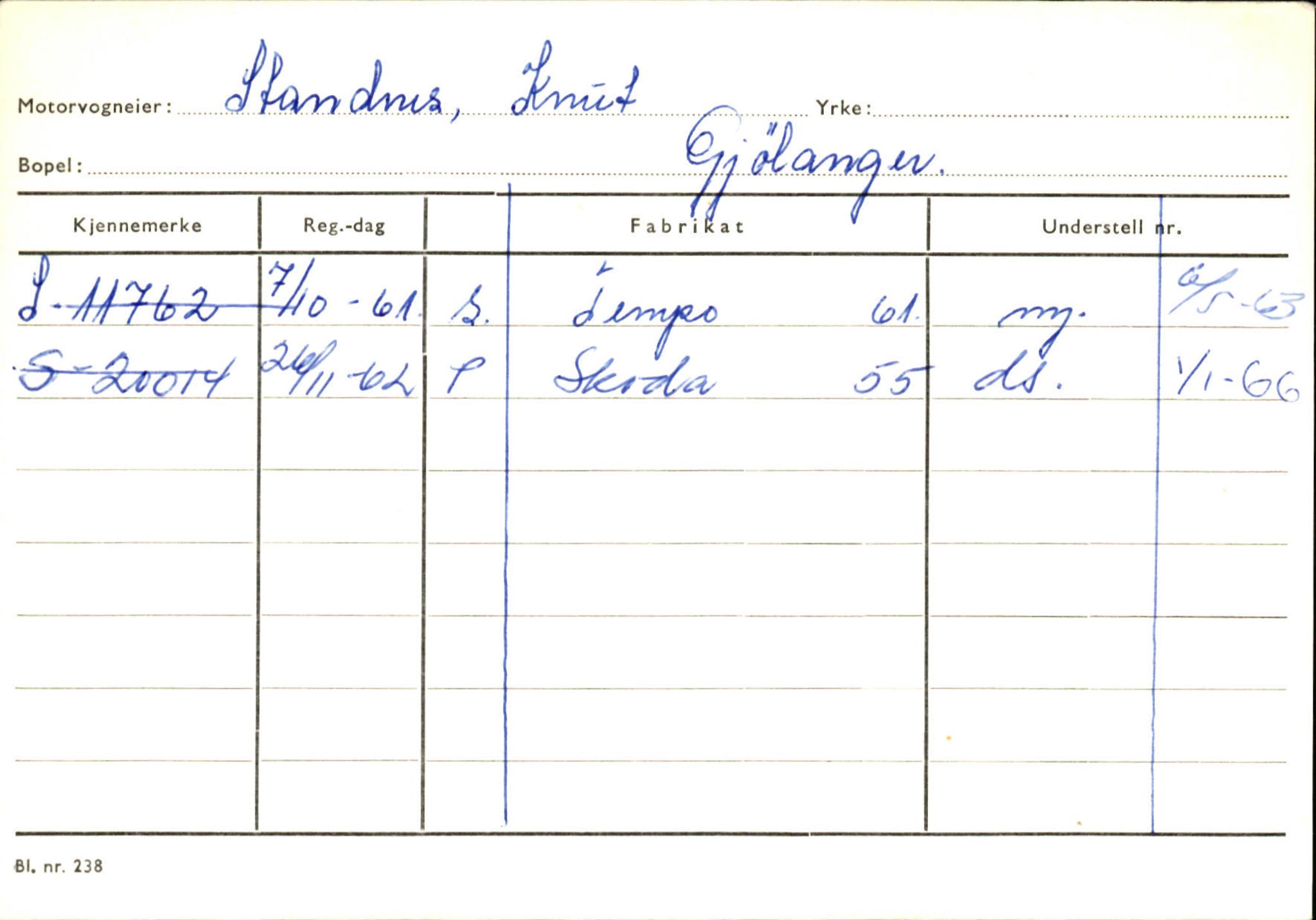 Statens vegvesen, Sogn og Fjordane vegkontor, AV/SAB-A-5301/4/F/L0126: Eigarregister Fjaler M-Å. Leikanger A-Å, 1945-1975, s. 261