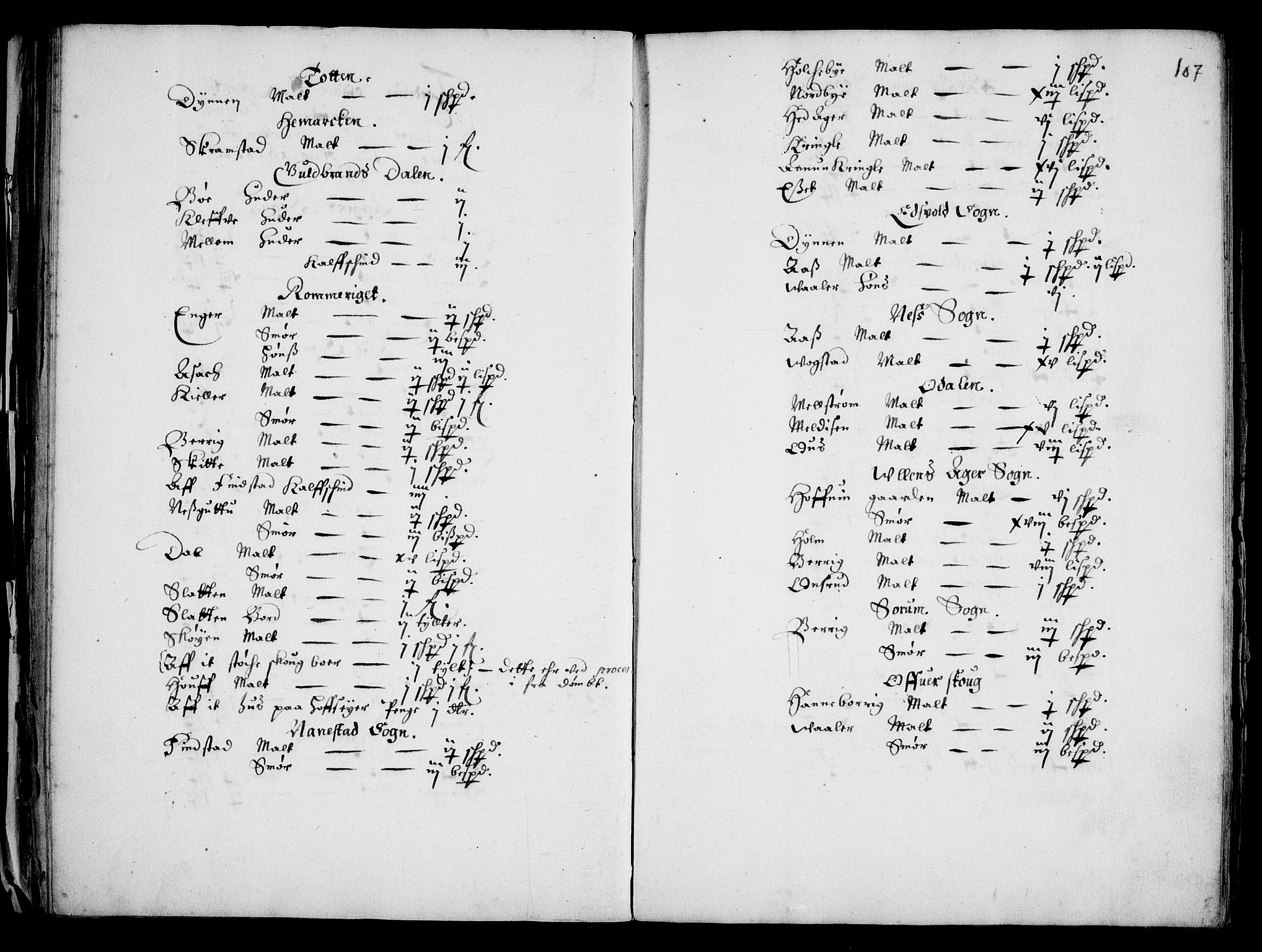 Rentekammeret inntil 1814, Realistisk ordnet avdeling, AV/RA-EA-4070/Fc/Fca/L0001/0002: [Ca I]  Akershus stift / Kristiania kapitels jordebok, 1652-1654, s. 106-107