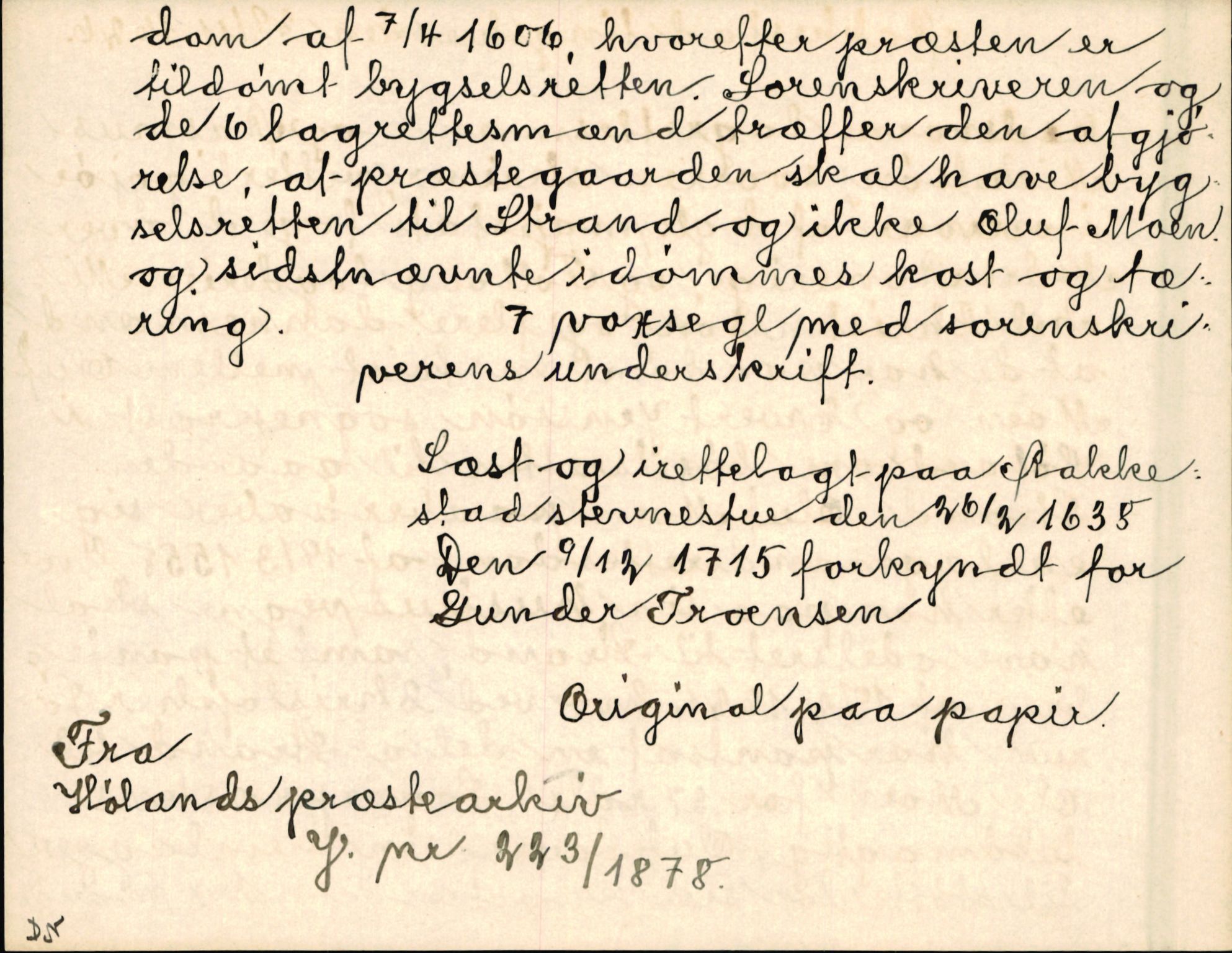 Riksarkivets diplomsamling, AV/RA-EA-5965/F35/F35k/L0001: Regestsedler: Prestearkiver fra Østfold og Akershus, s. 118