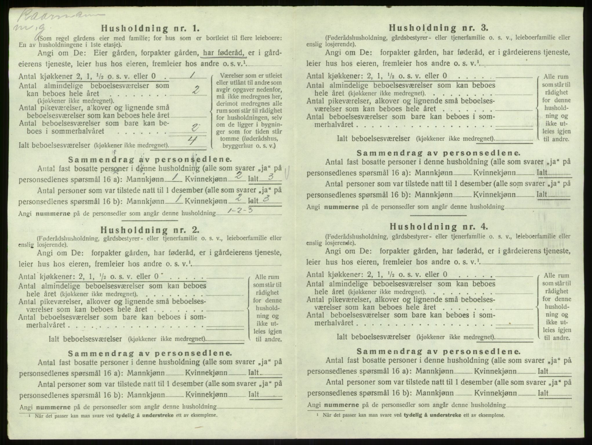 SAB, Folketelling 1920 for 1253 Hosanger herred, 1920, s. 268
