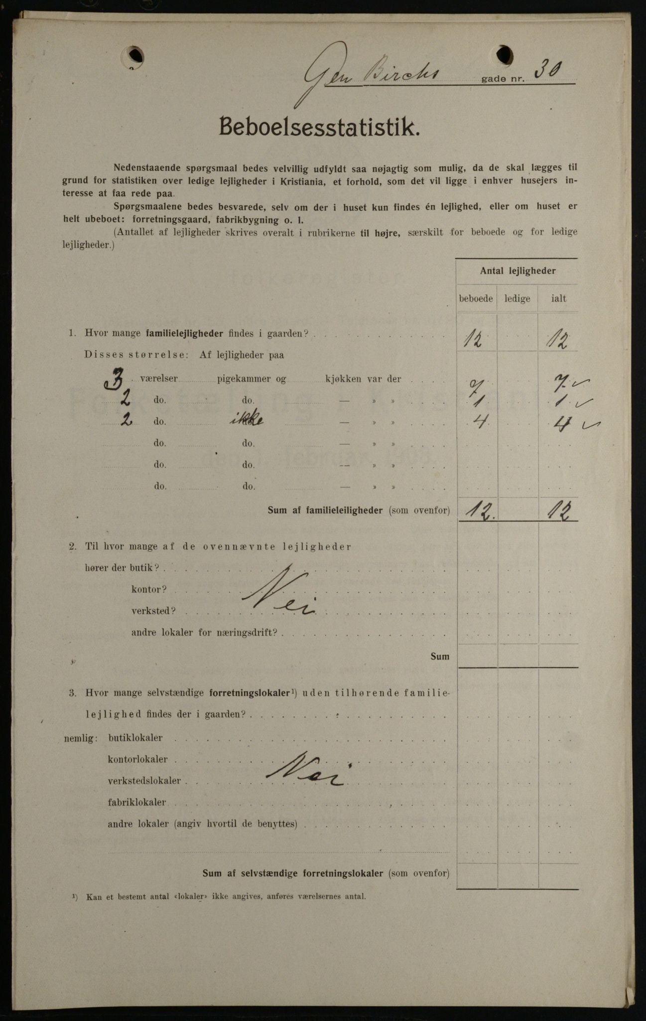 OBA, Kommunal folketelling 1.2.1908 for Kristiania kjøpstad, 1908, s. 26210