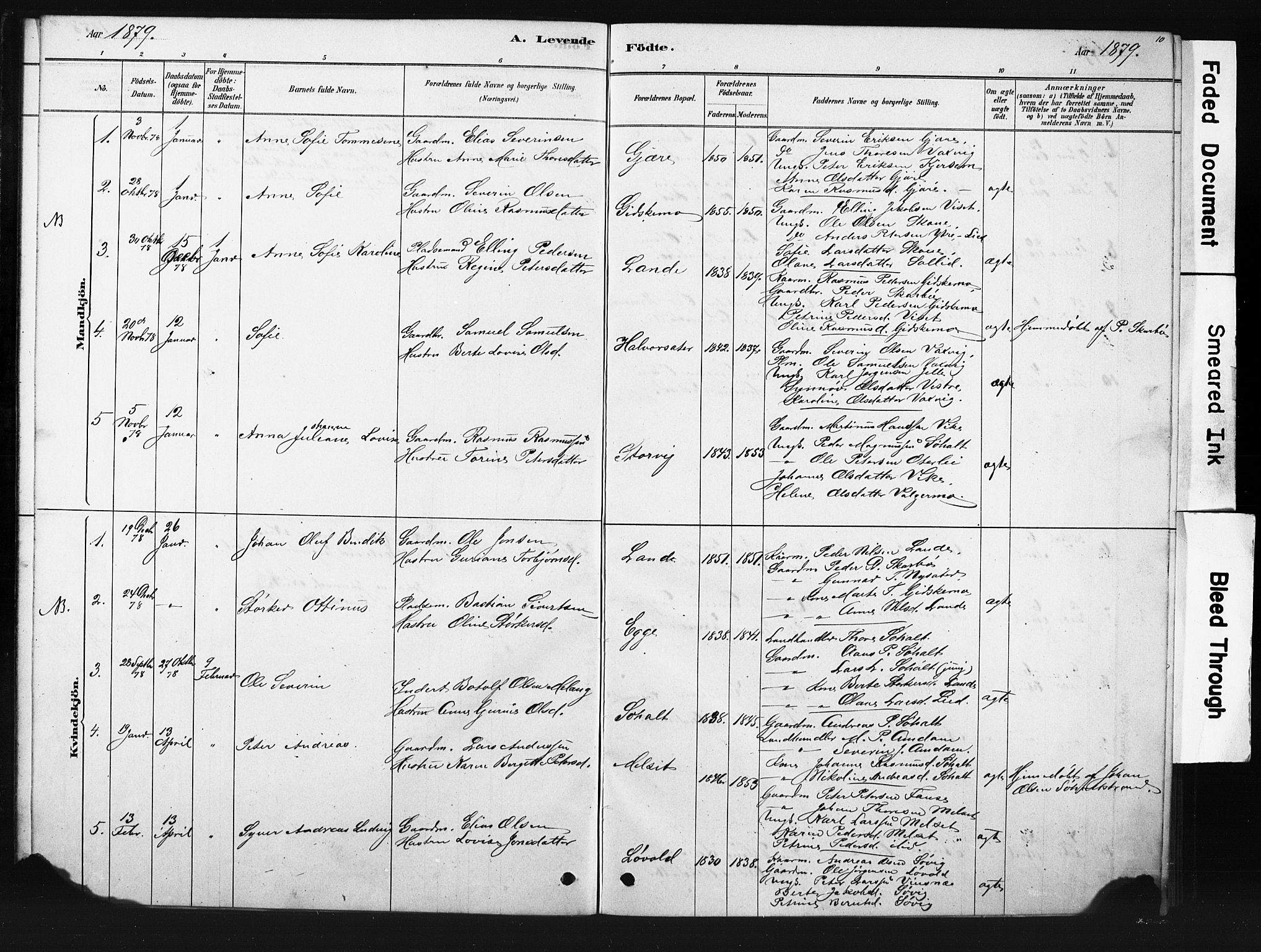 Ministerialprotokoller, klokkerbøker og fødselsregistre - Møre og Romsdal, AV/SAT-A-1454/522/L0326: Klokkerbok nr. 522C05, 1878-1890, s. 10