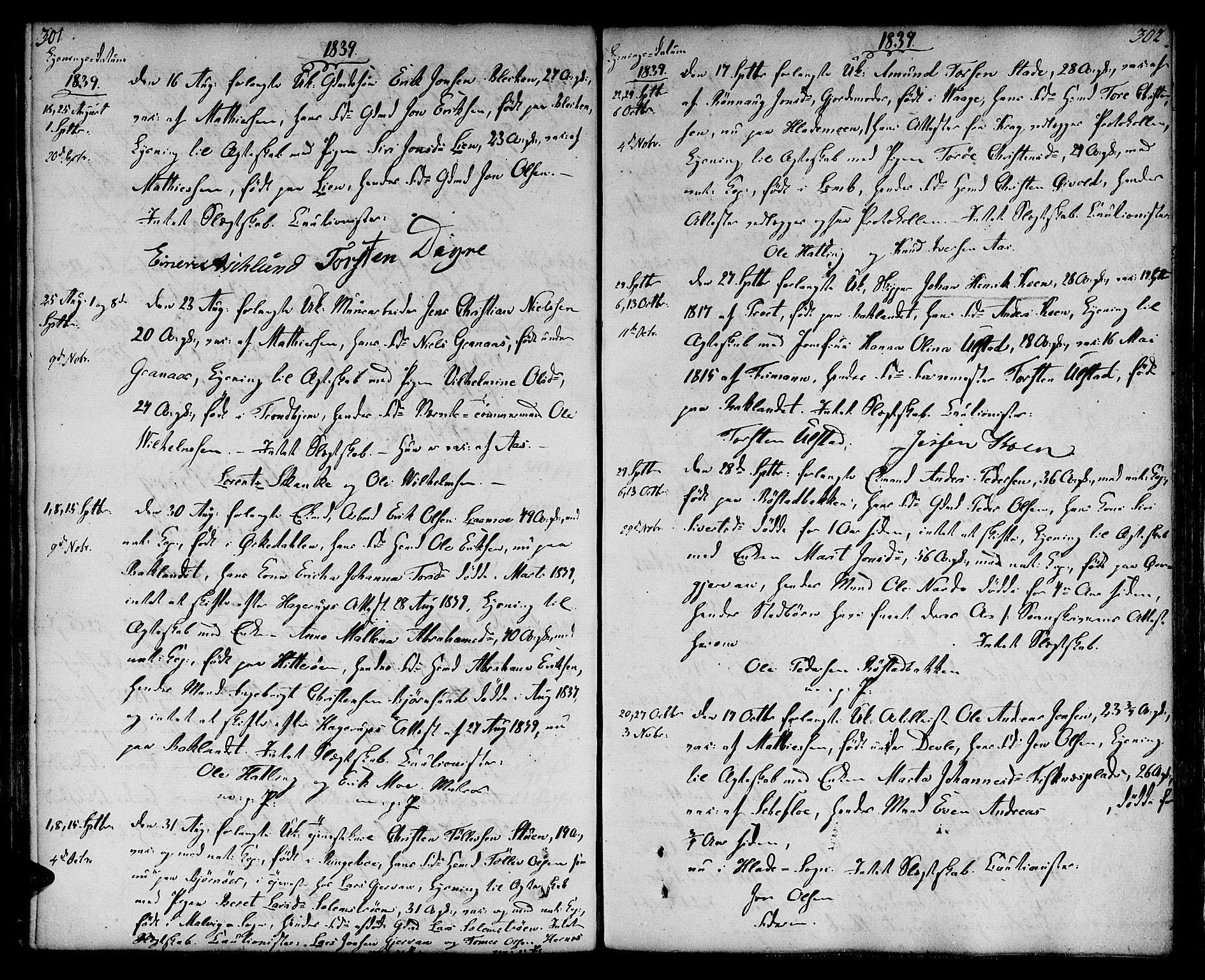 Ministerialprotokoller, klokkerbøker og fødselsregistre - Sør-Trøndelag, SAT/A-1456/604/L0181: Ministerialbok nr. 604A02, 1798-1817, s. 301-302