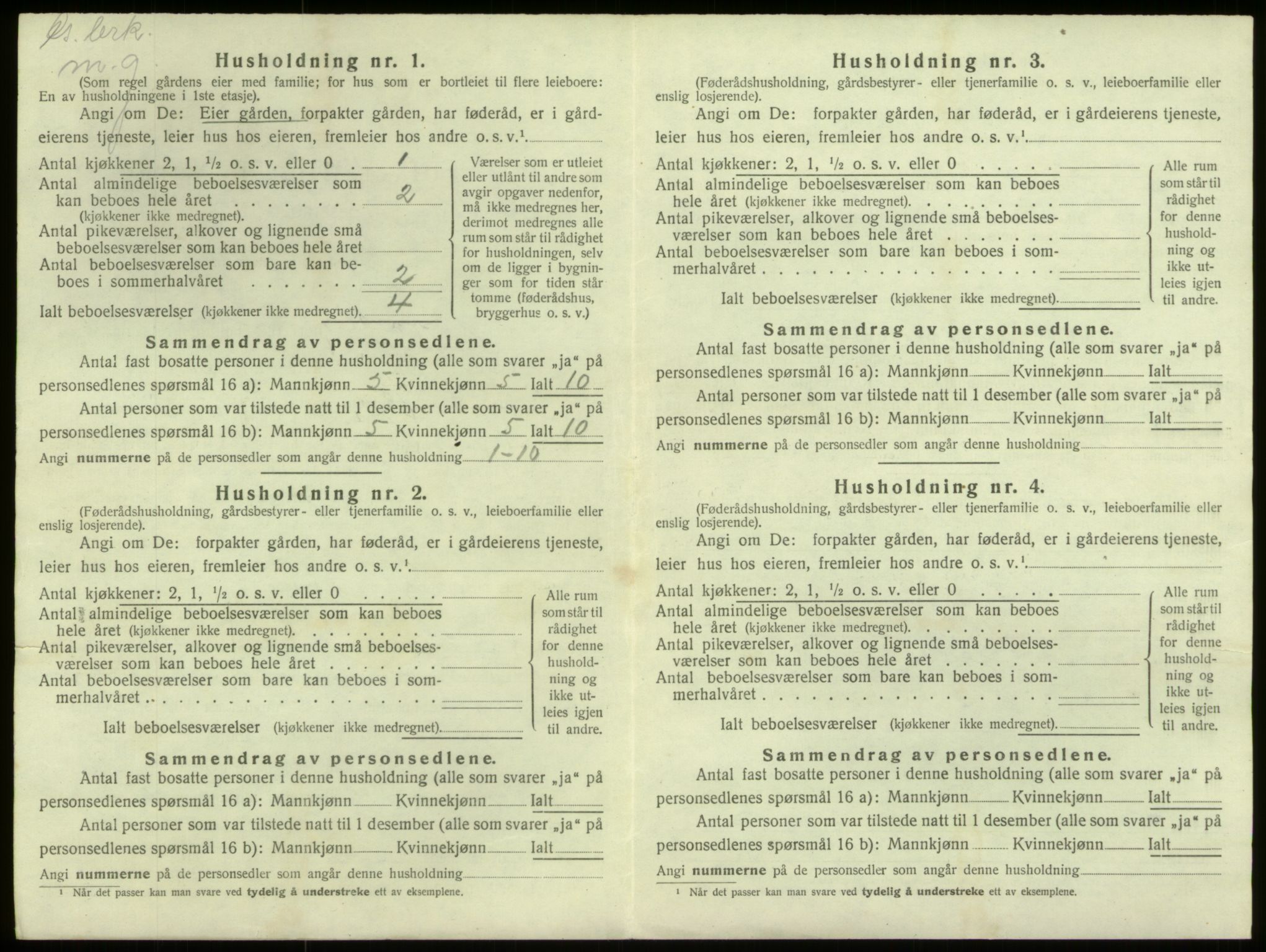 SAB, Folketelling 1920 for 1441 Selje herred, 1920, s. 289