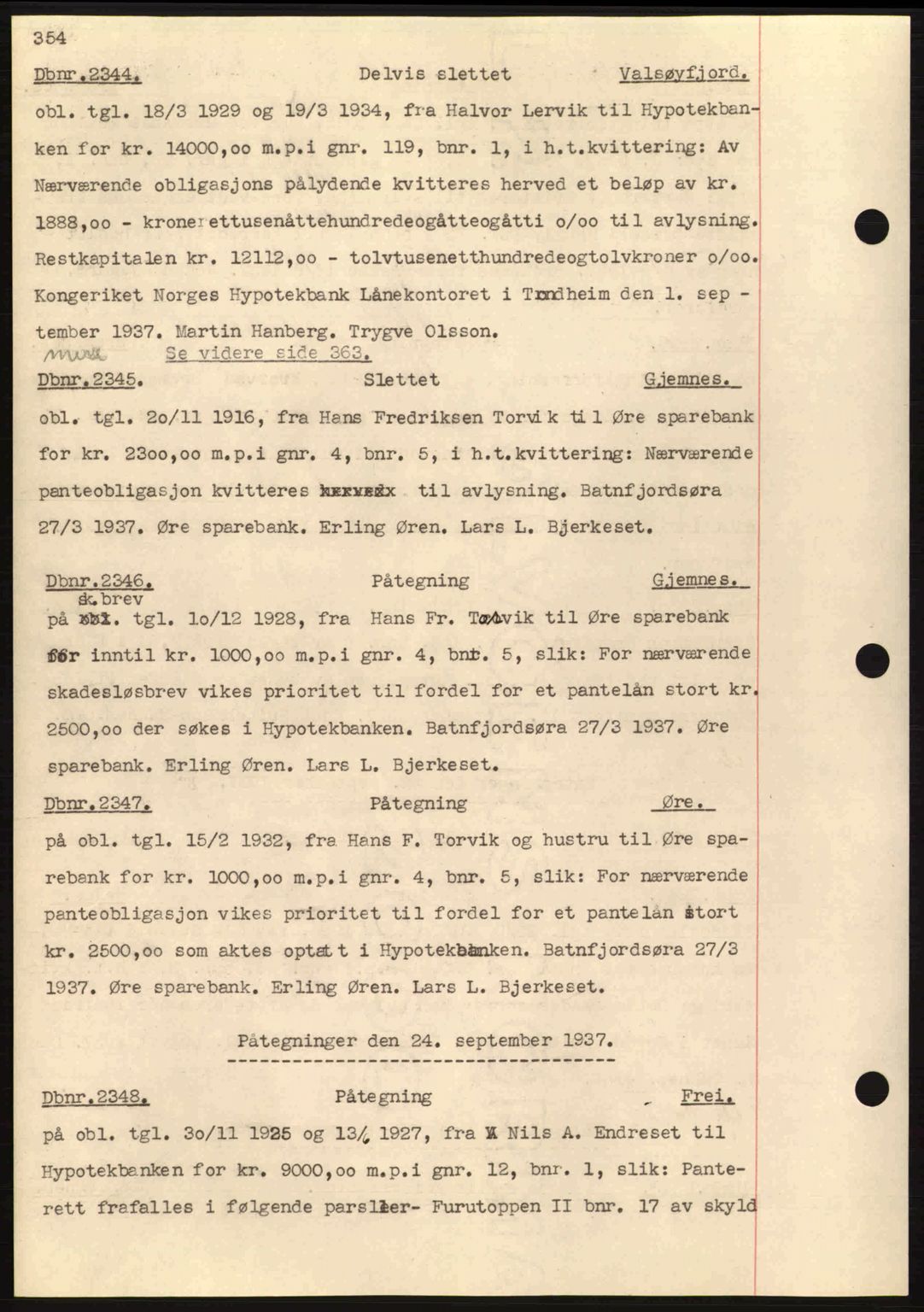 Nordmøre sorenskriveri, SAT/A-4132/1/2/2Ca: Pantebok nr. C80, 1936-1939, Dagboknr: 2344/1937