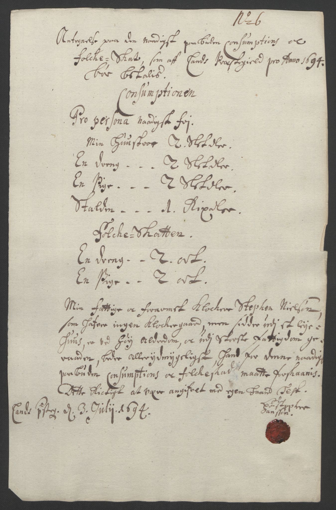 Rentekammeret inntil 1814, Reviderte regnskaper, Fogderegnskap, AV/RA-EA-4092/R18/L1292: Fogderegnskap Hadeland, Toten og Valdres, 1693-1694, s. 392