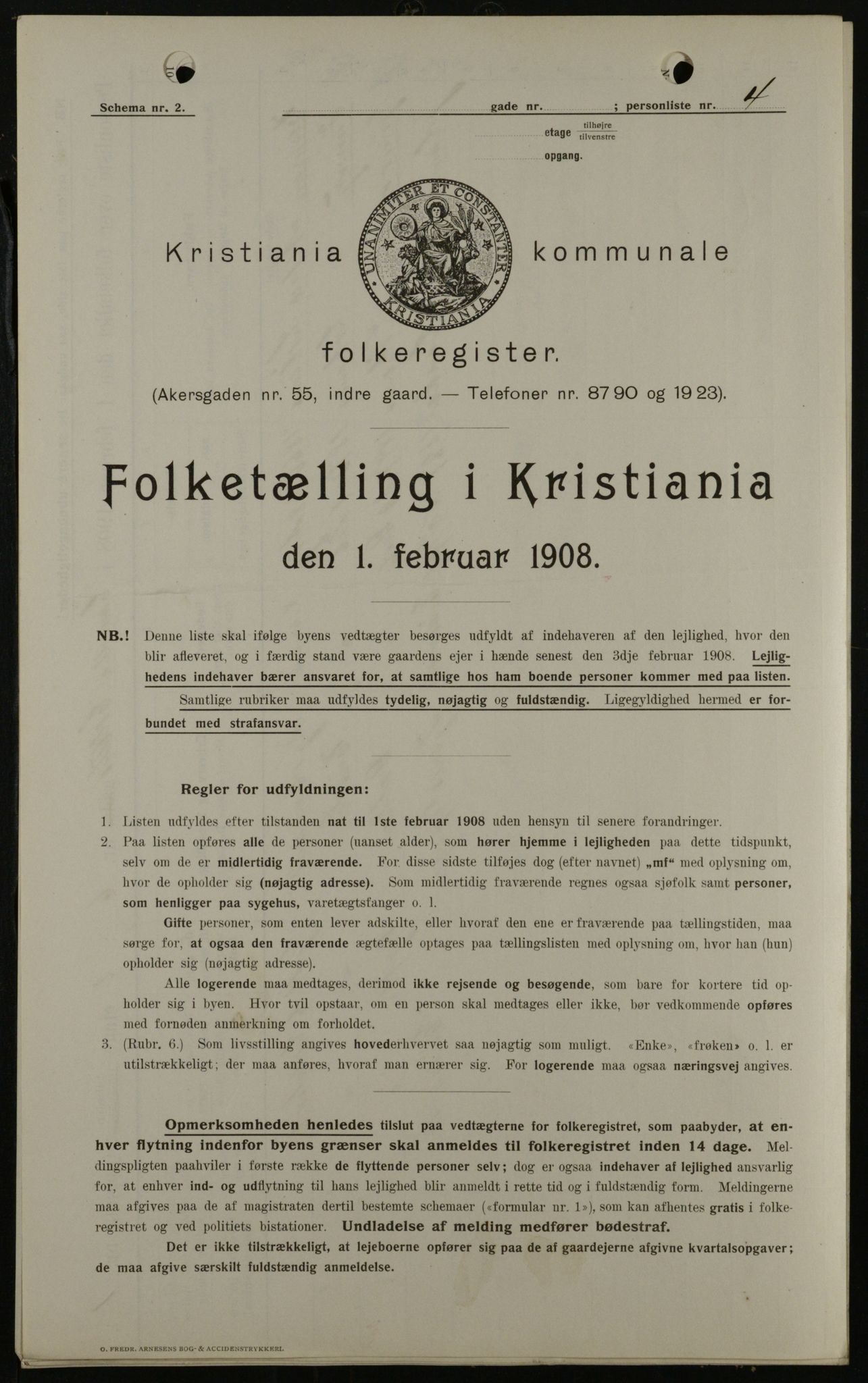 OBA, Kommunal folketelling 1.2.1908 for Kristiania kjøpstad, 1908, s. 10910