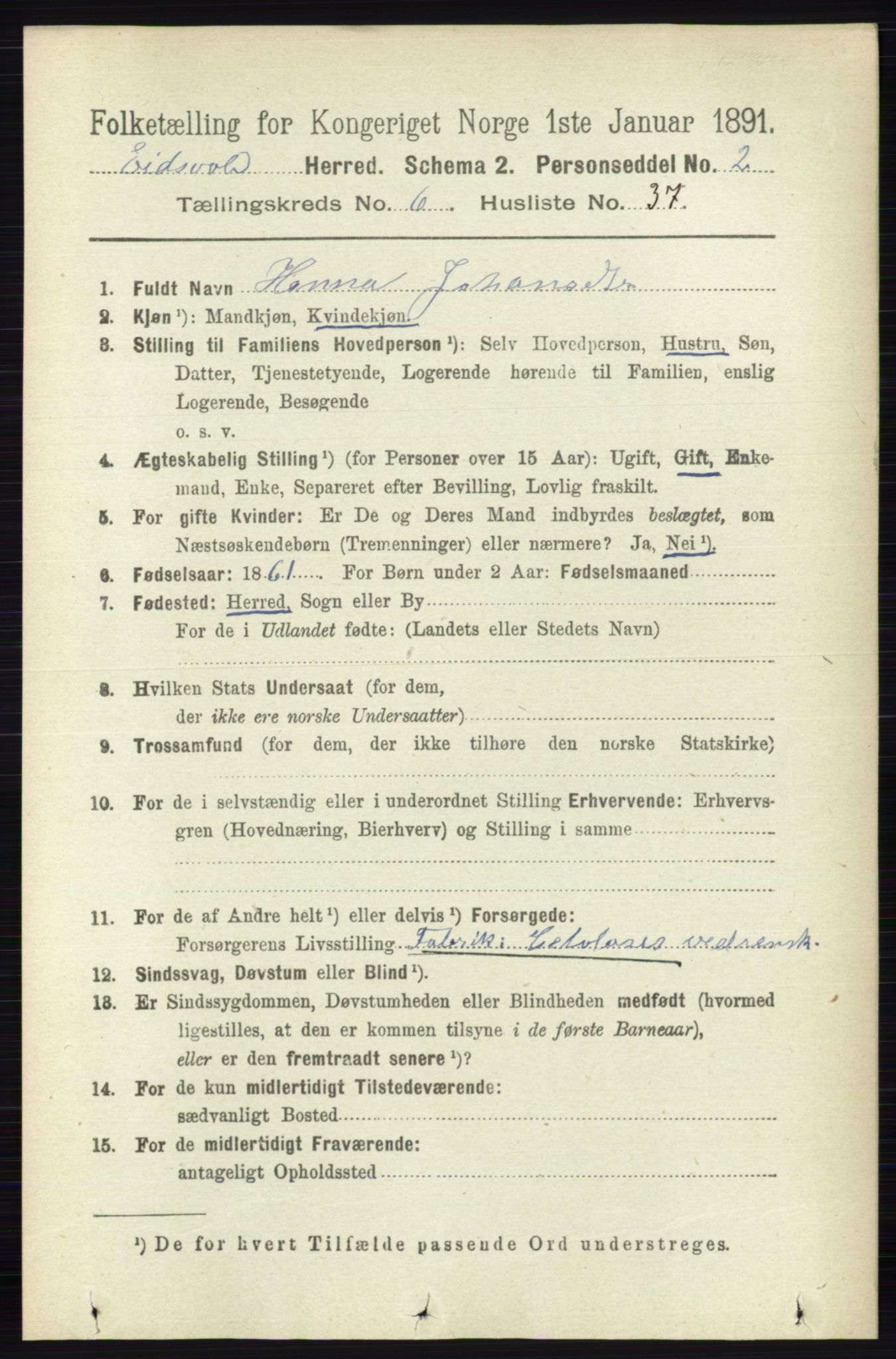 RA, Folketelling 1891 for 0237 Eidsvoll herred, 1891, s. 3973