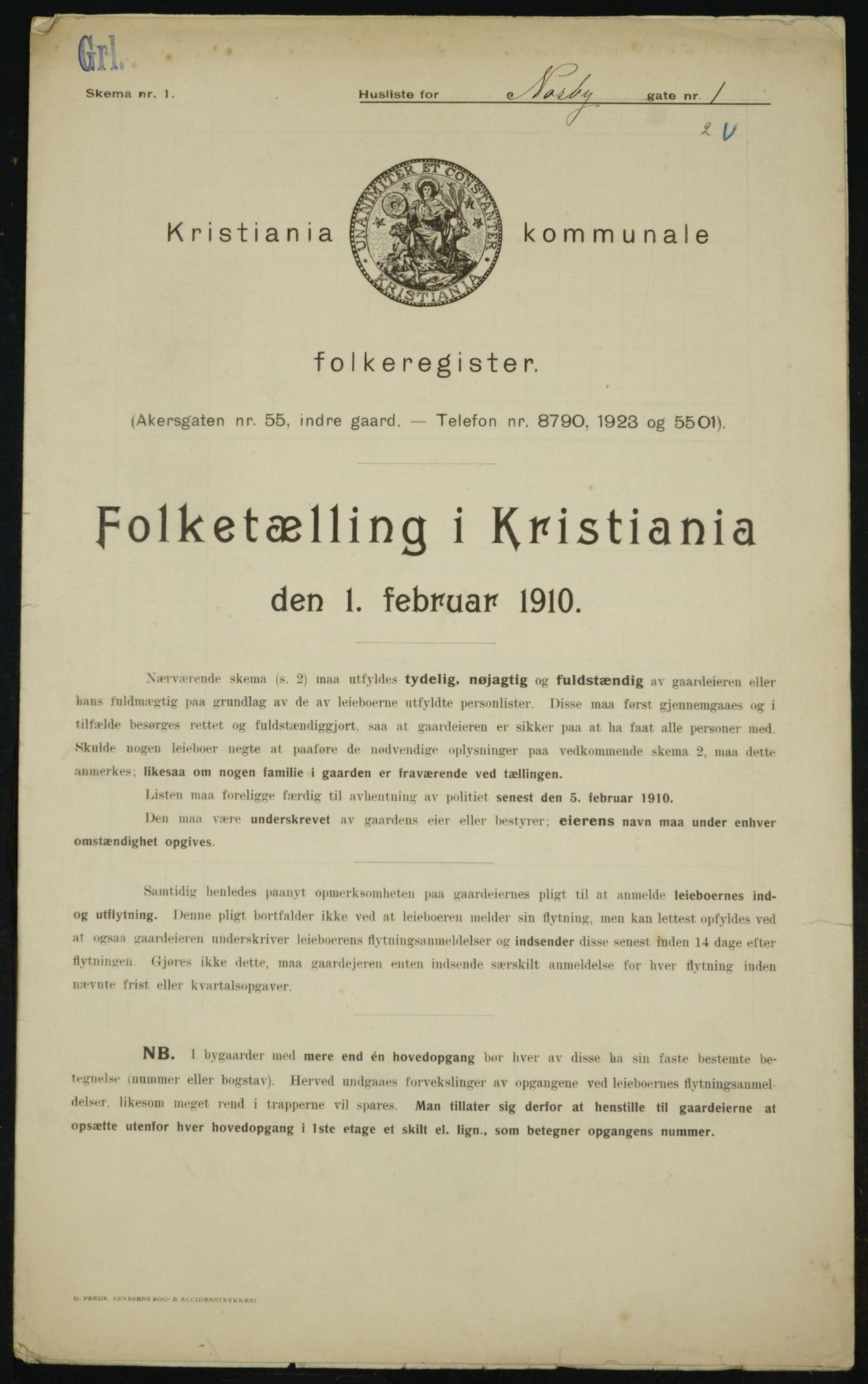OBA, Kommunal folketelling 1.2.1910 for Kristiania, 1910, s. 68967