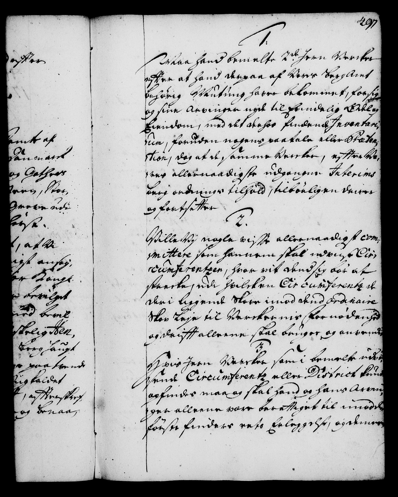Rentekammeret, Kammerkanselliet, RA/EA-3111/G/Gg/Gga/L0002: Norsk ekspedisjonsprotokoll med register (merket RK 53.2), 1723-1727, s. 497