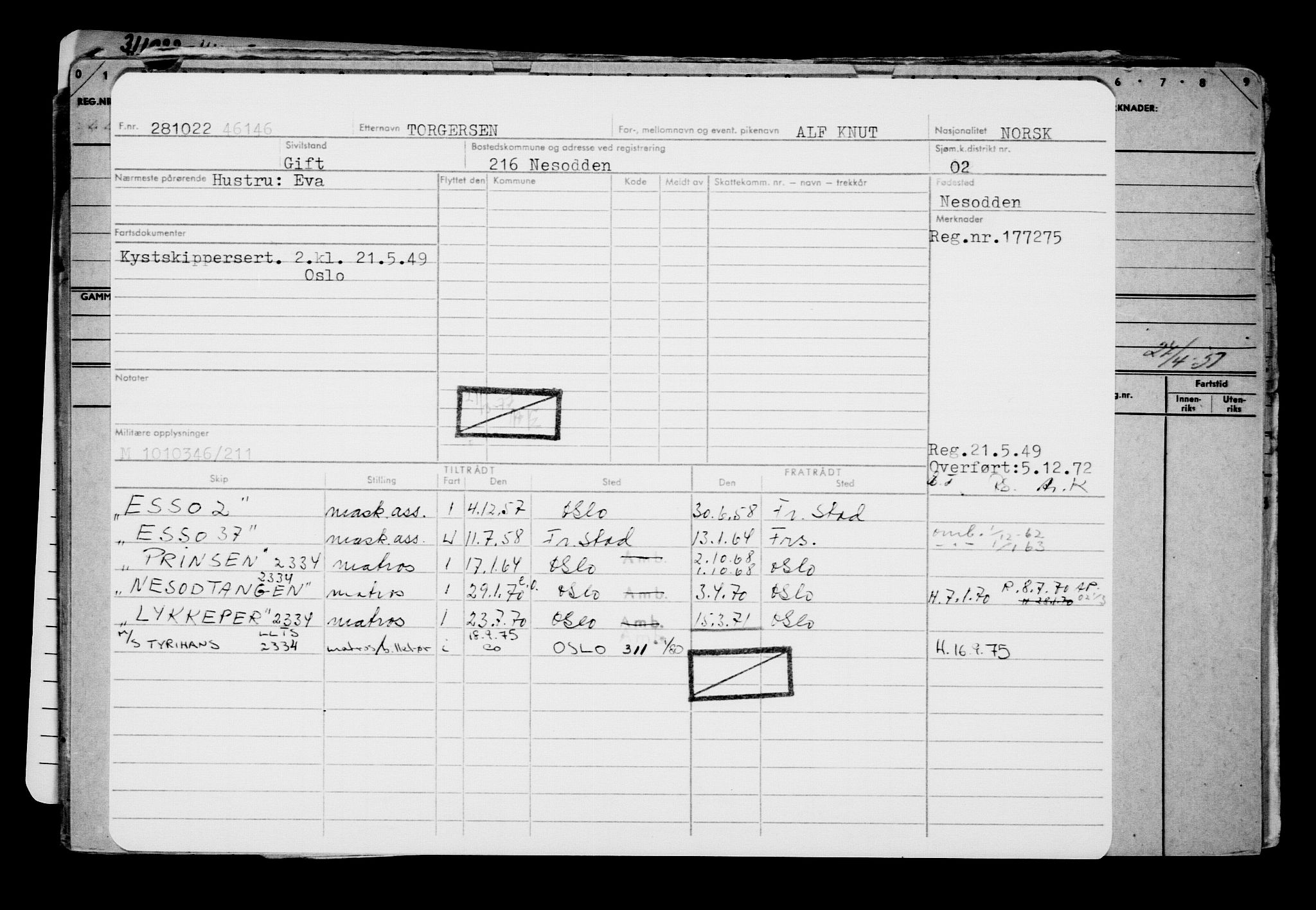 Direktoratet for sjømenn, AV/RA-S-3545/G/Gb/L0211: Hovedkort, 1922, s. 577