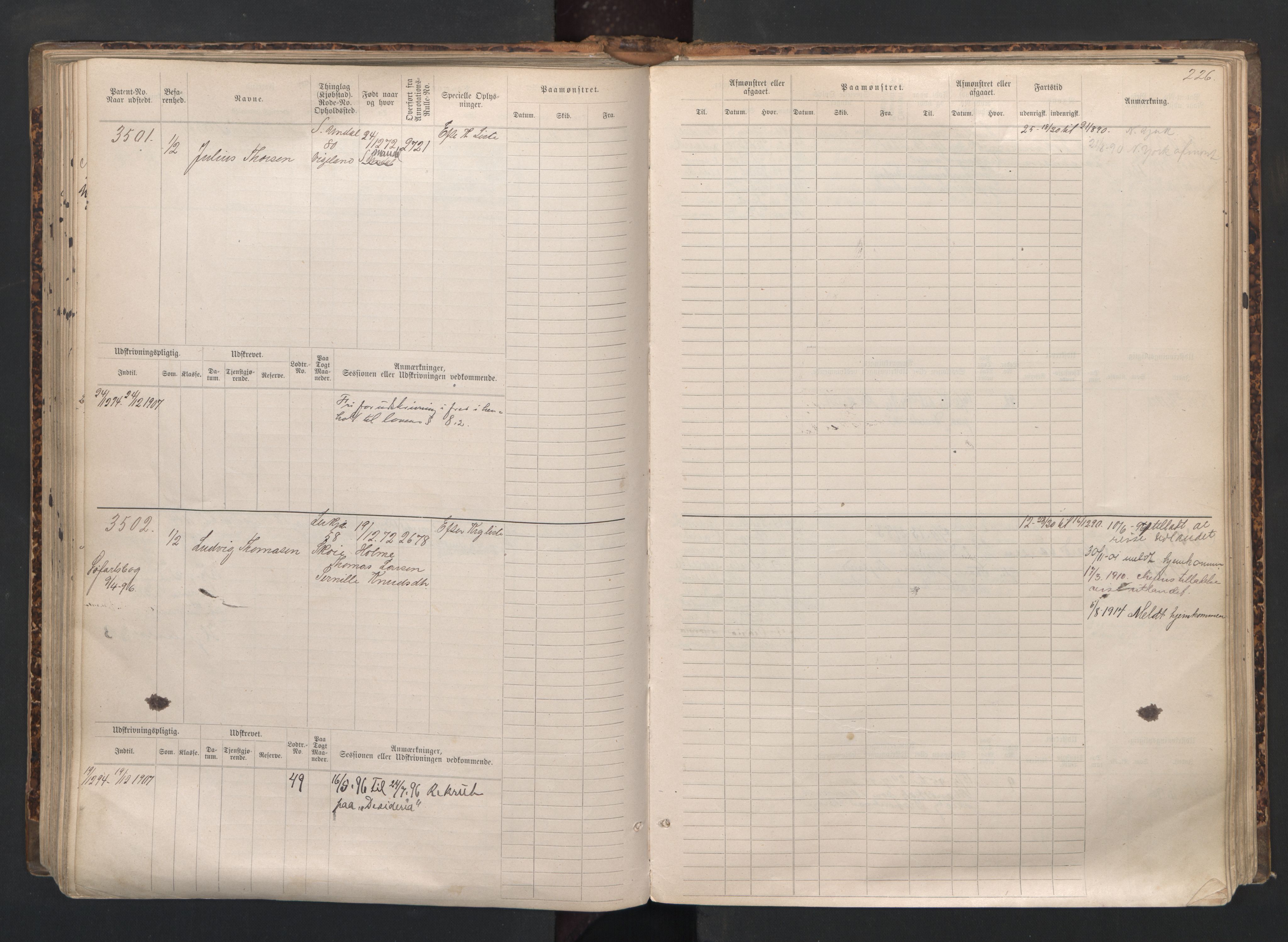 Mandal mønstringskrets, AV/SAK-2031-0016/F/Fb/L0015: Hovedrulle nr 3055-3820, Y-24, 1887-1940, s. 230