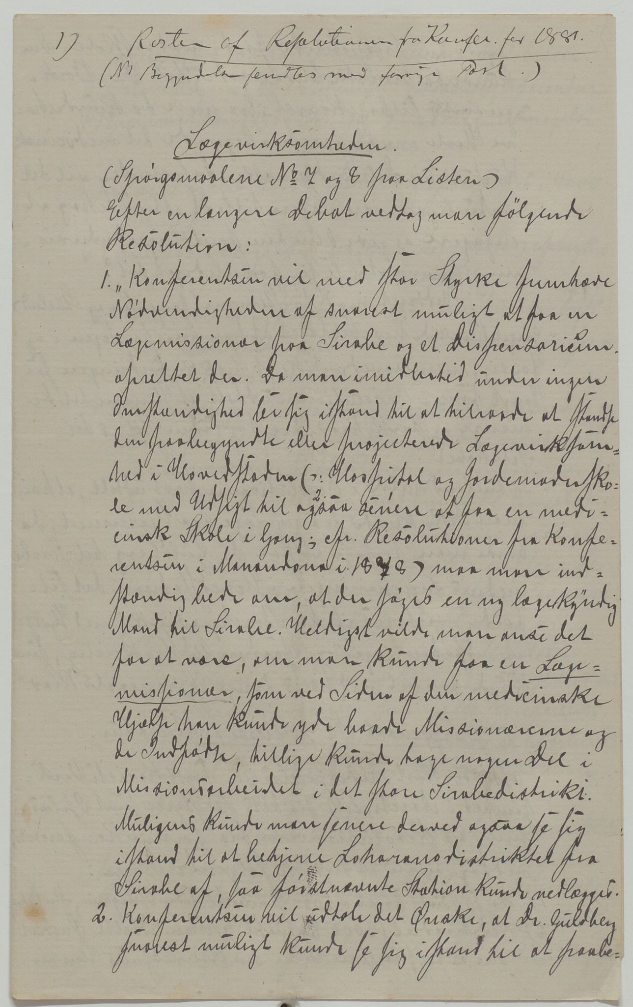 Det Norske Misjonsselskap - hovedadministrasjonen, VID/MA-A-1045/D/Da/Daa/L0035/0012: Konferansereferat og årsberetninger / Konferansereferat fra Madagaskar Innland., 1881