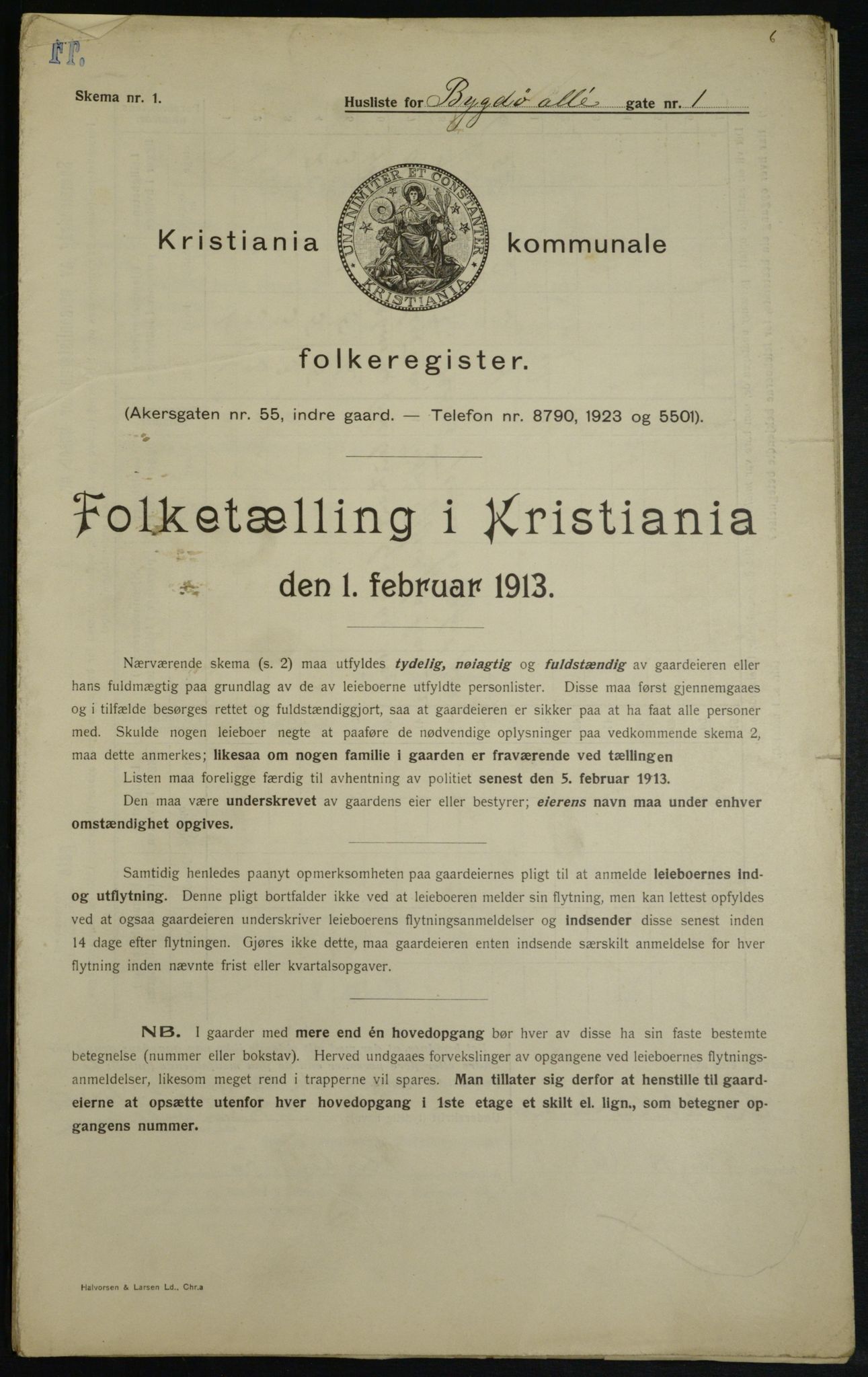 OBA, Kommunal folketelling 1.2.1913 for Kristiania, 1913, s. 10172