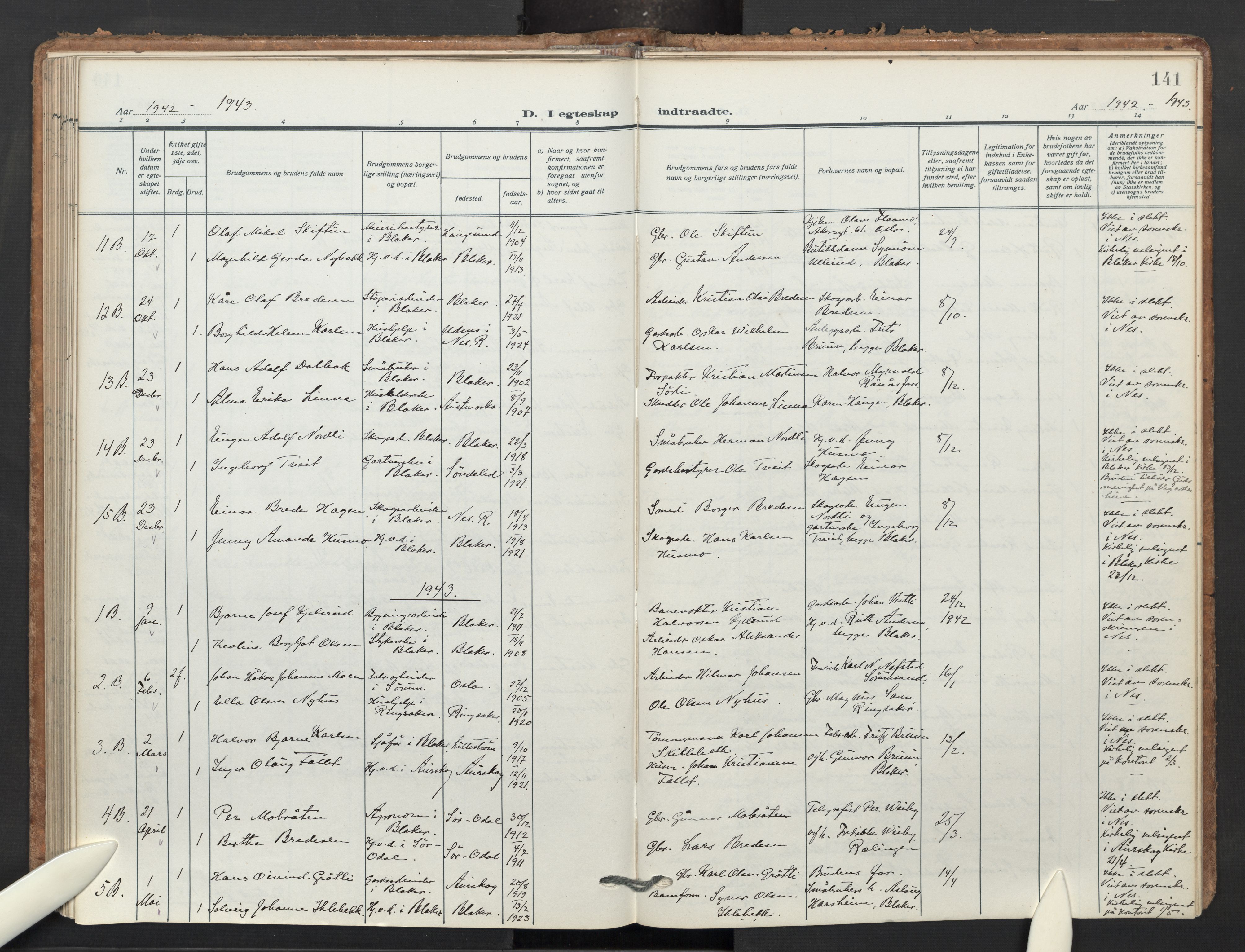 Aurskog prestekontor Kirkebøker, AV/SAO-A-10304a/F/Fb: Ministerialbok nr. II 5, 1918-1948, s. 141