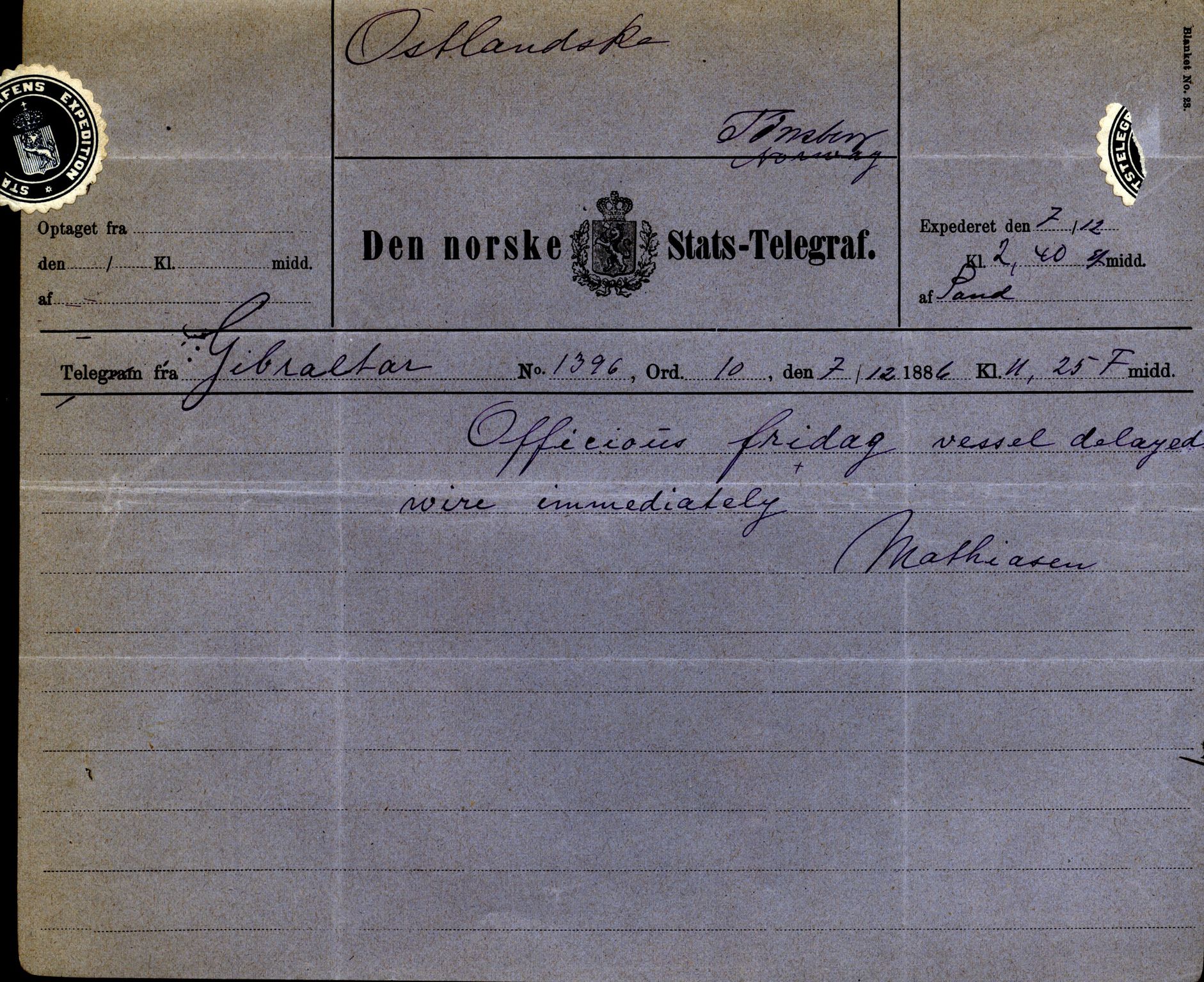 Pa 63 - Østlandske skibsassuranceforening, VEMU/A-1079/G/Ga/L0019/0011: Havaridokumenter / Arica, Astrid, August Herman Franck, Sondre, 1886, s. 52