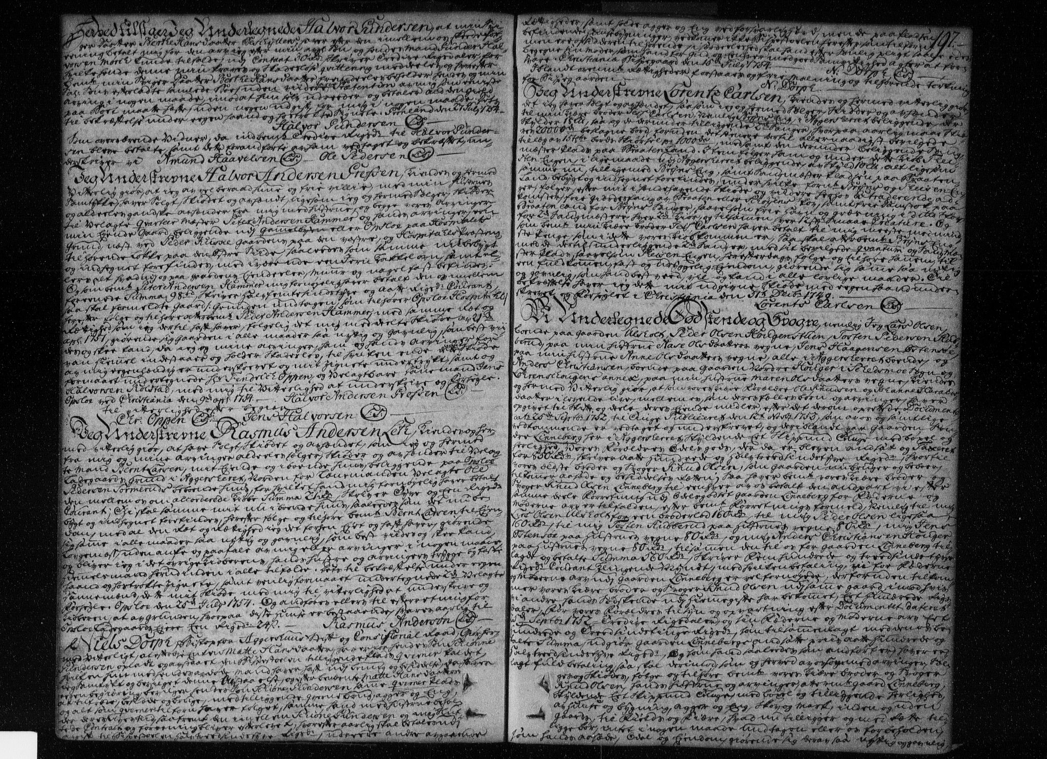 Aker sorenskriveri, SAO/A-10895/G/Gb/Gba/L0003: Pantebok nr. I 3, 1750-1761, s. 197