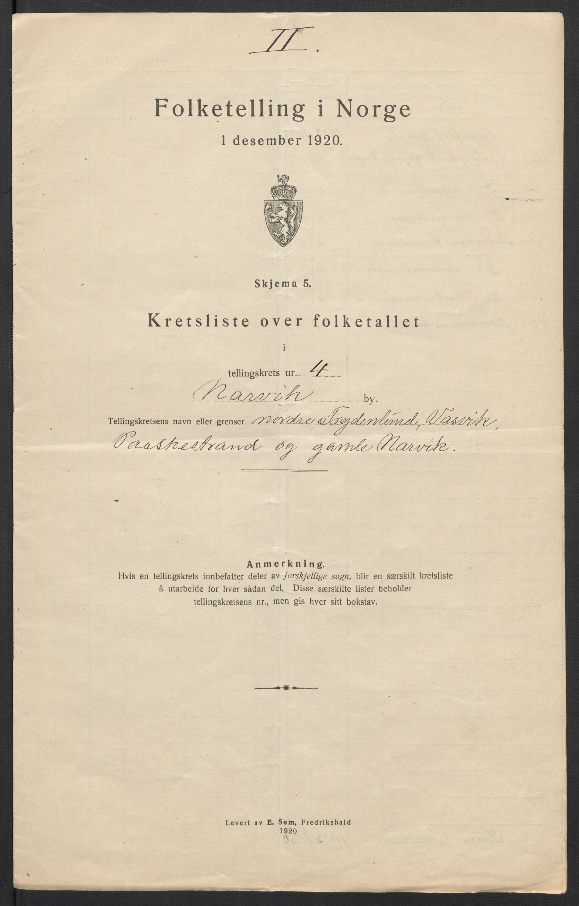 SAT, Folketelling 1920 for 1805 Narvik kjøpstad, 1920, s. 27