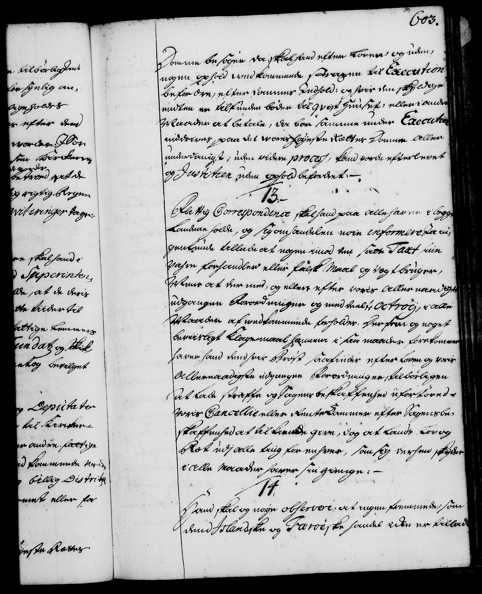 Rentekammeret, Kammerkanselliet, RA/EA-3111/G/Gg/Ggi/L0001: Norsk instruksjonsprotokoll med register (merket RK 53.34), 1720-1729, s. 603
