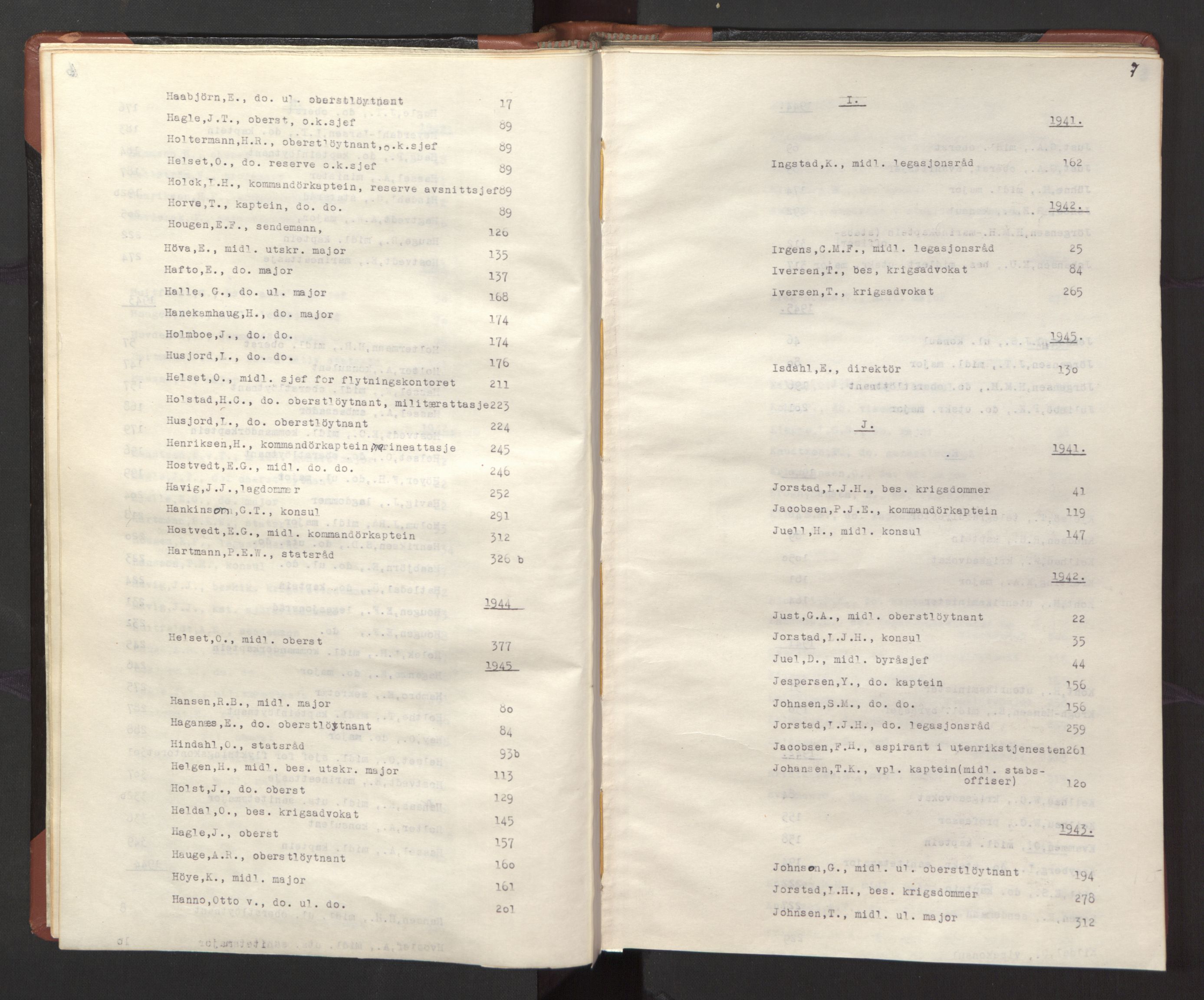 Statsrådssekretariatet, AV/RA-S-1001/A/Ac/L0127: Register 9/4-25/5, 1940-1945, s. 12