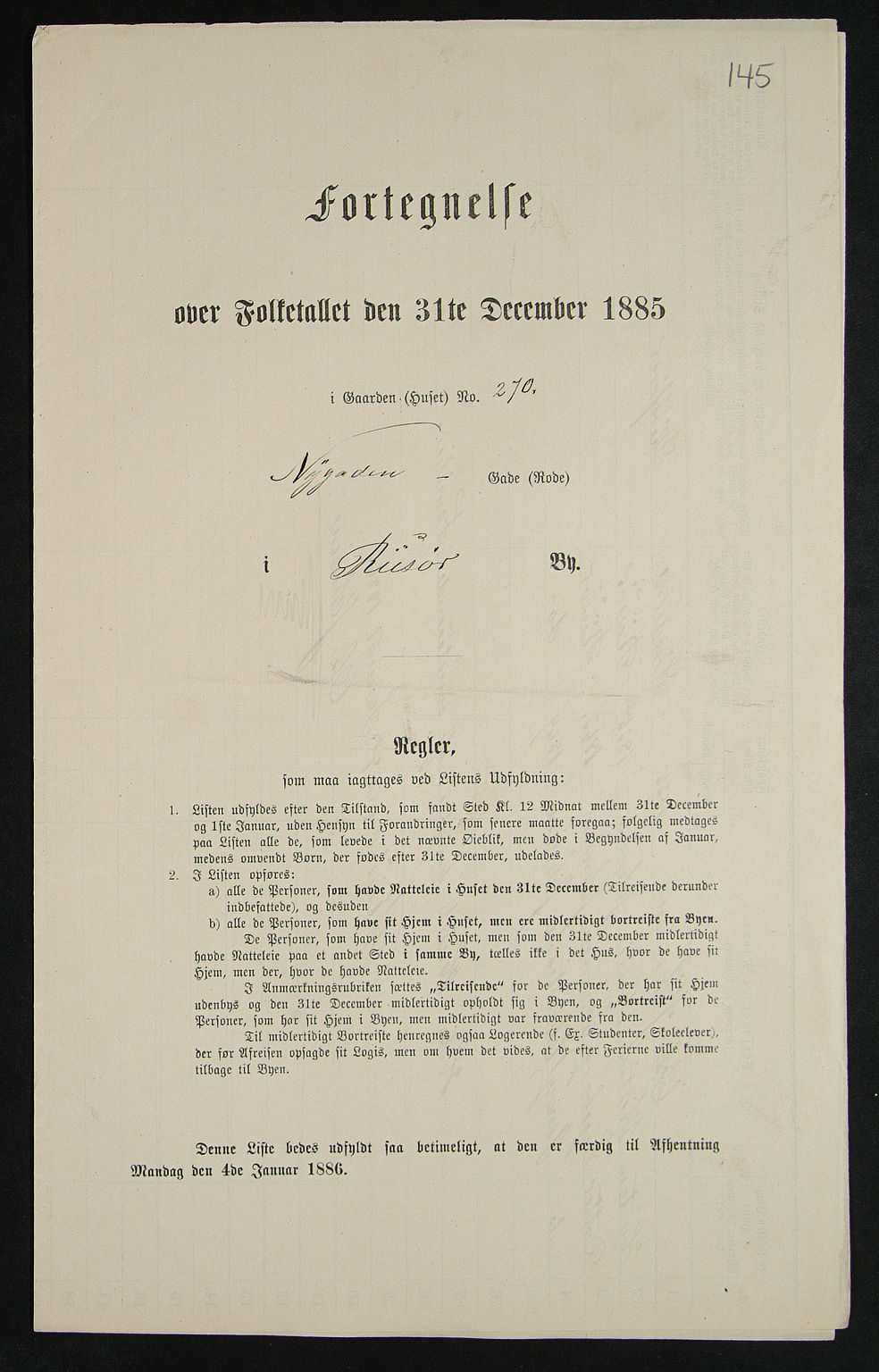 SAK, Folketelling 1885 for 0901 Risør kjøpstad, 1885, s. 145