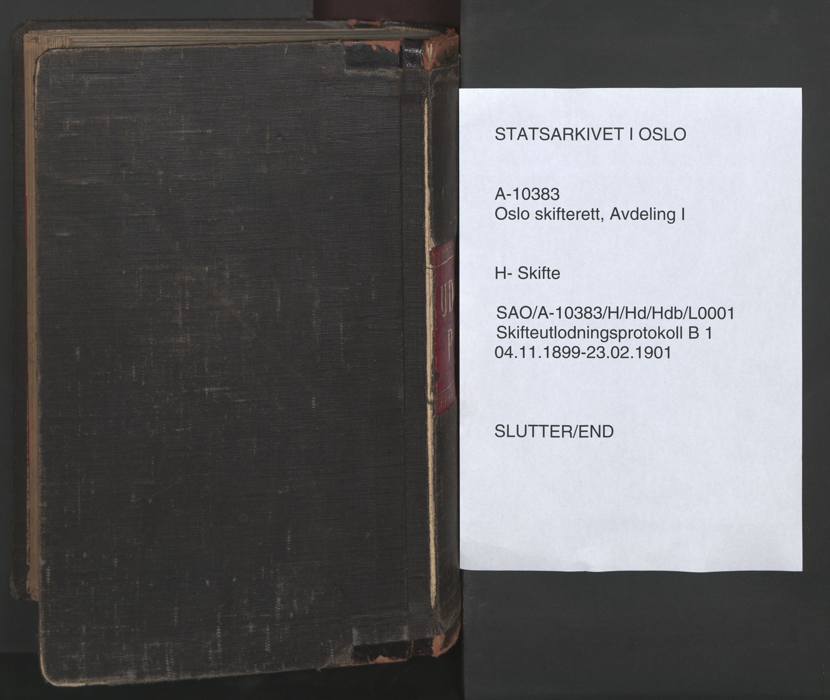 Oslo skifterett, SAO/A-10383/H/Hd/Hdb/L0001: Skifteutlodningsprotokoll, 1899-1901