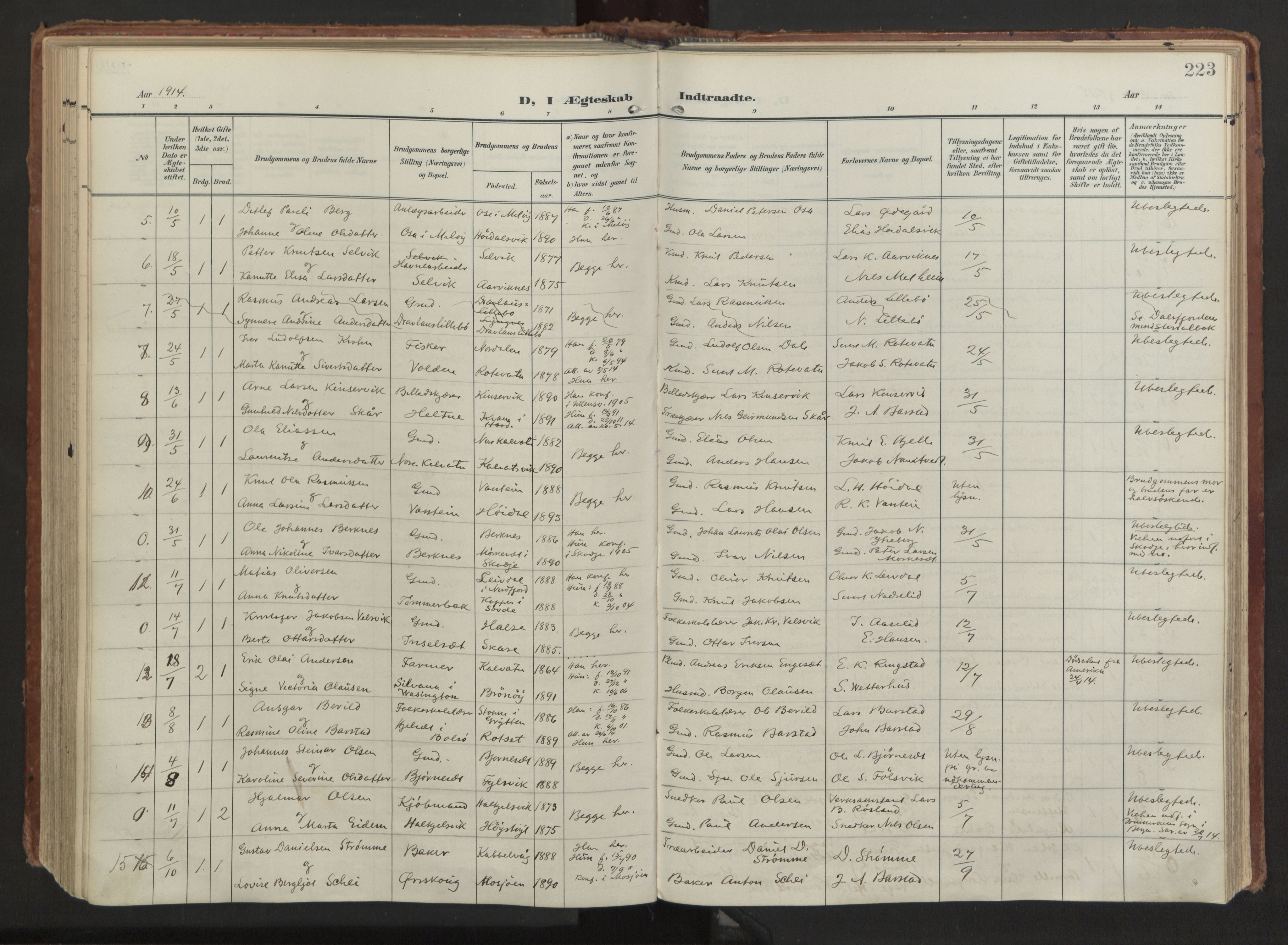 Ministerialprotokoller, klokkerbøker og fødselsregistre - Møre og Romsdal, AV/SAT-A-1454/511/L0144: Ministerialbok nr. 511A11, 1906-1923, s. 223