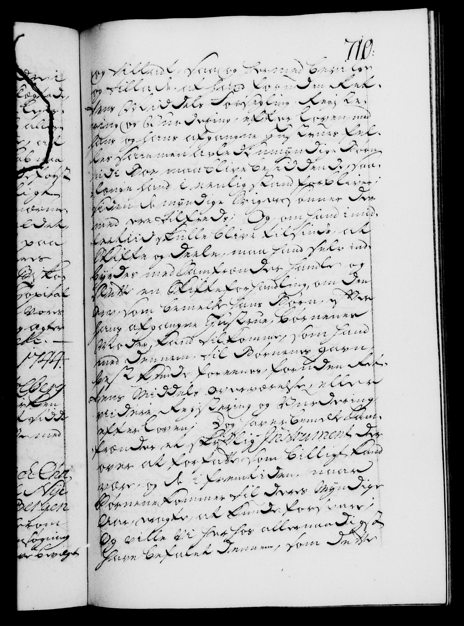 Danske Kanselli 1572-1799, RA/EA-3023/F/Fc/Fca/Fcaa/L0033: Norske registre, 1743-1744, s. 710a