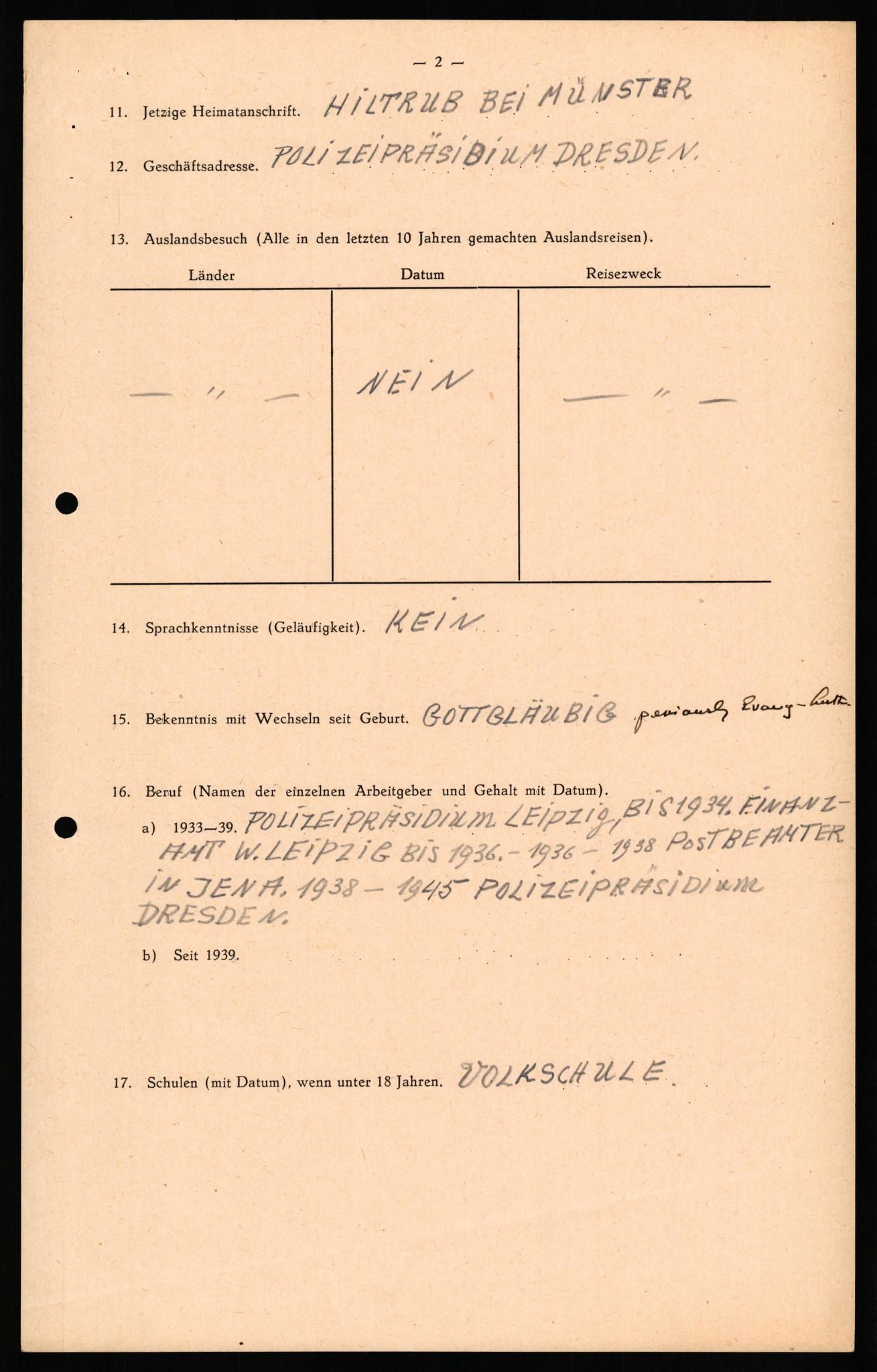 Forsvaret, Forsvarets overkommando II, AV/RA-RAFA-3915/D/Db/L0031: CI Questionaires. Tyske okkupasjonsstyrker i Norge. Tyskere., 1945-1946, s. 326