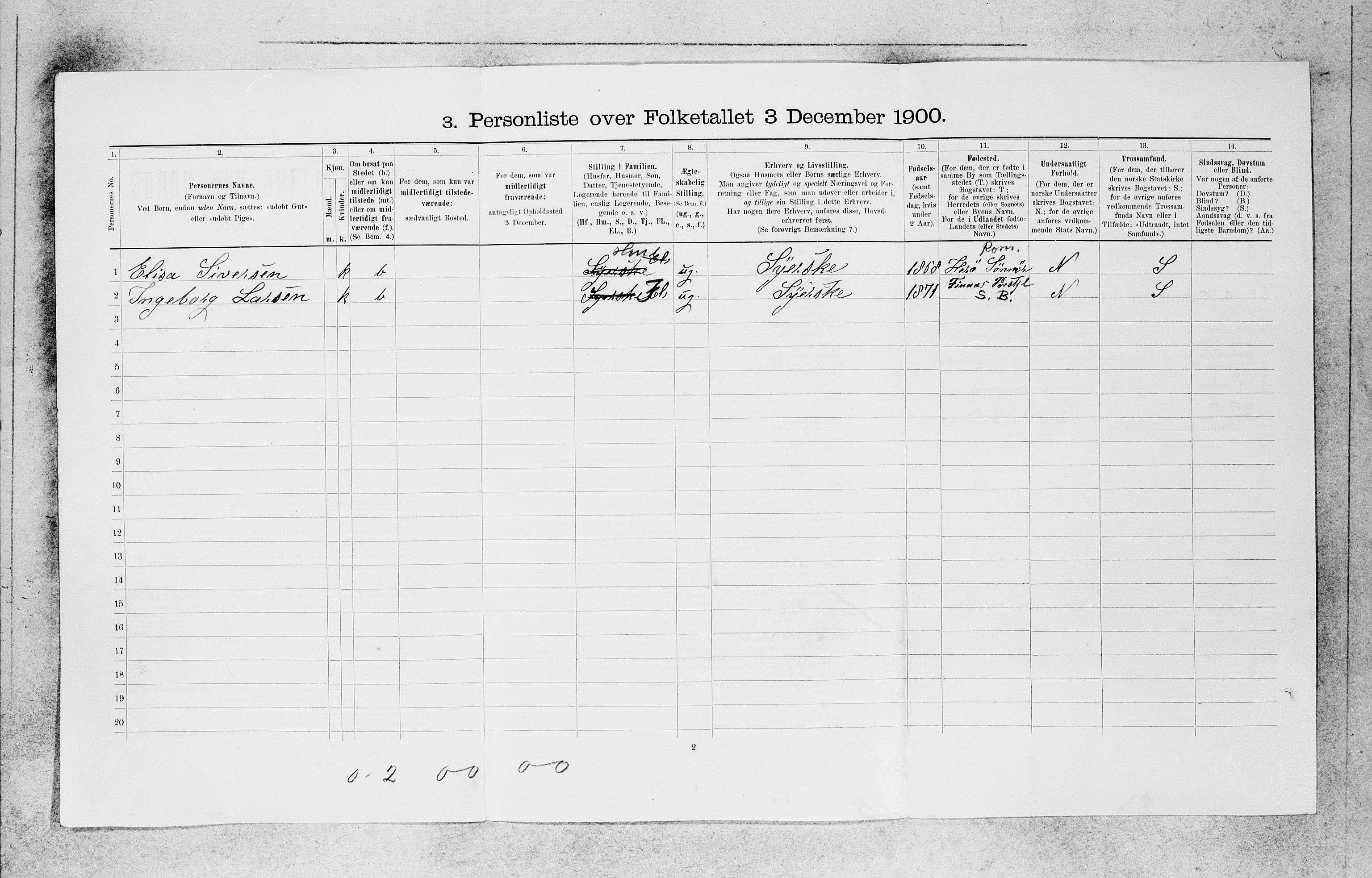 SAB, Folketelling 1900 for 1301 Bergen kjøpstad, 1900, s. 22711