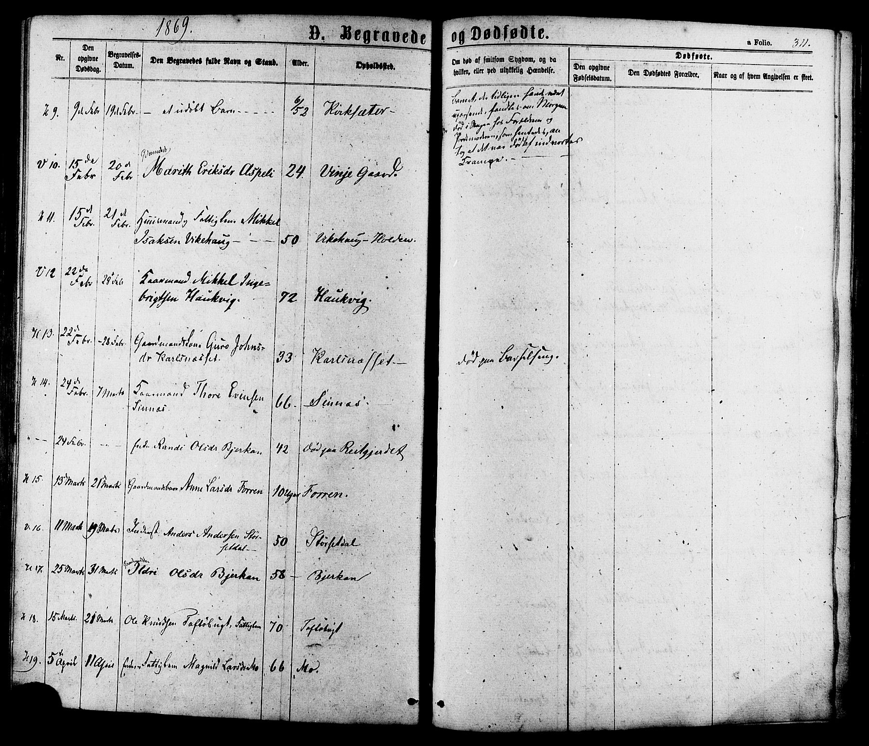 Ministerialprotokoller, klokkerbøker og fødselsregistre - Sør-Trøndelag, AV/SAT-A-1456/630/L0495: Ministerialbok nr. 630A08, 1868-1878, s. 311