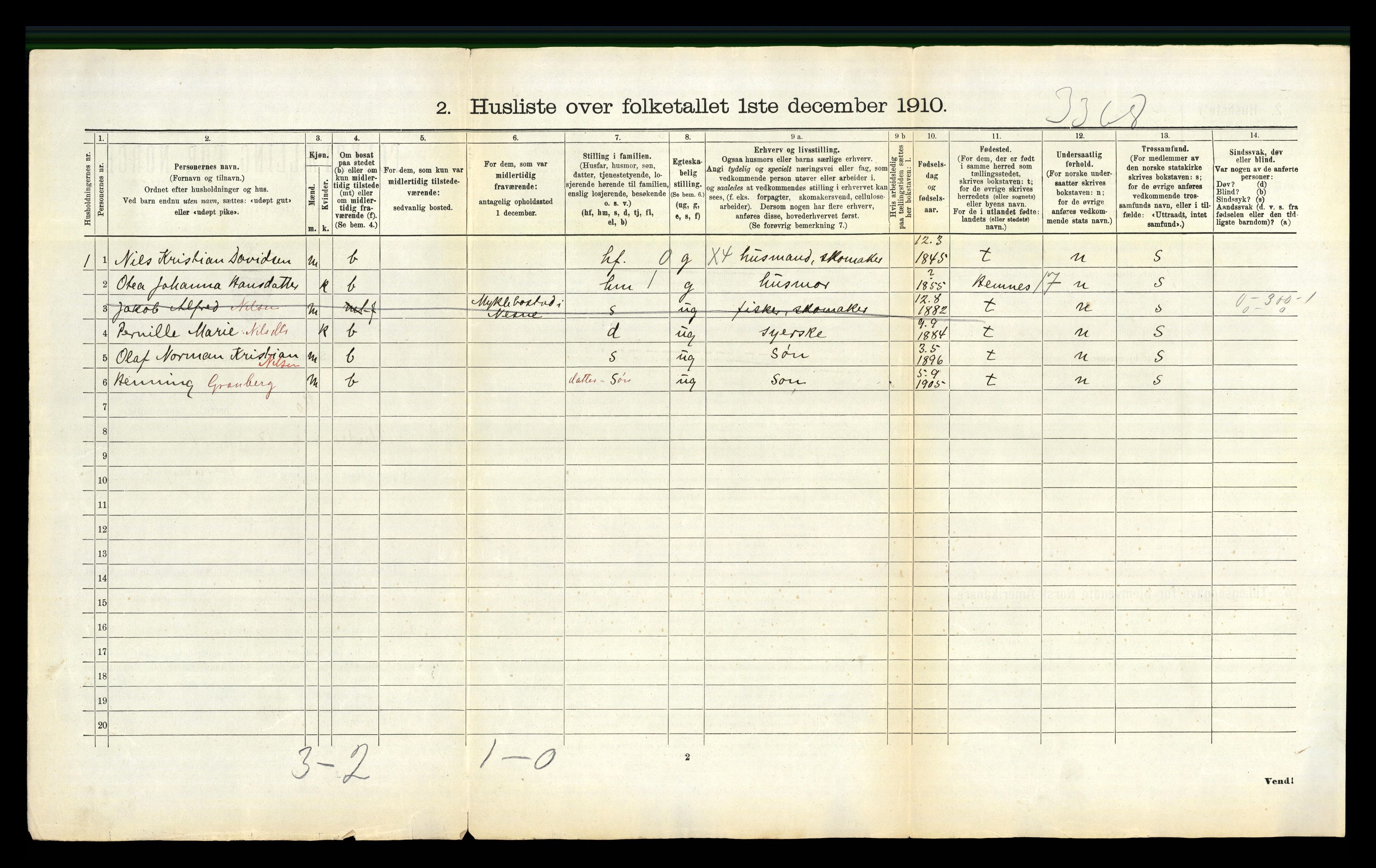 RA, Folketelling 1910 for 1833 Mo herred, 1910, s. 158